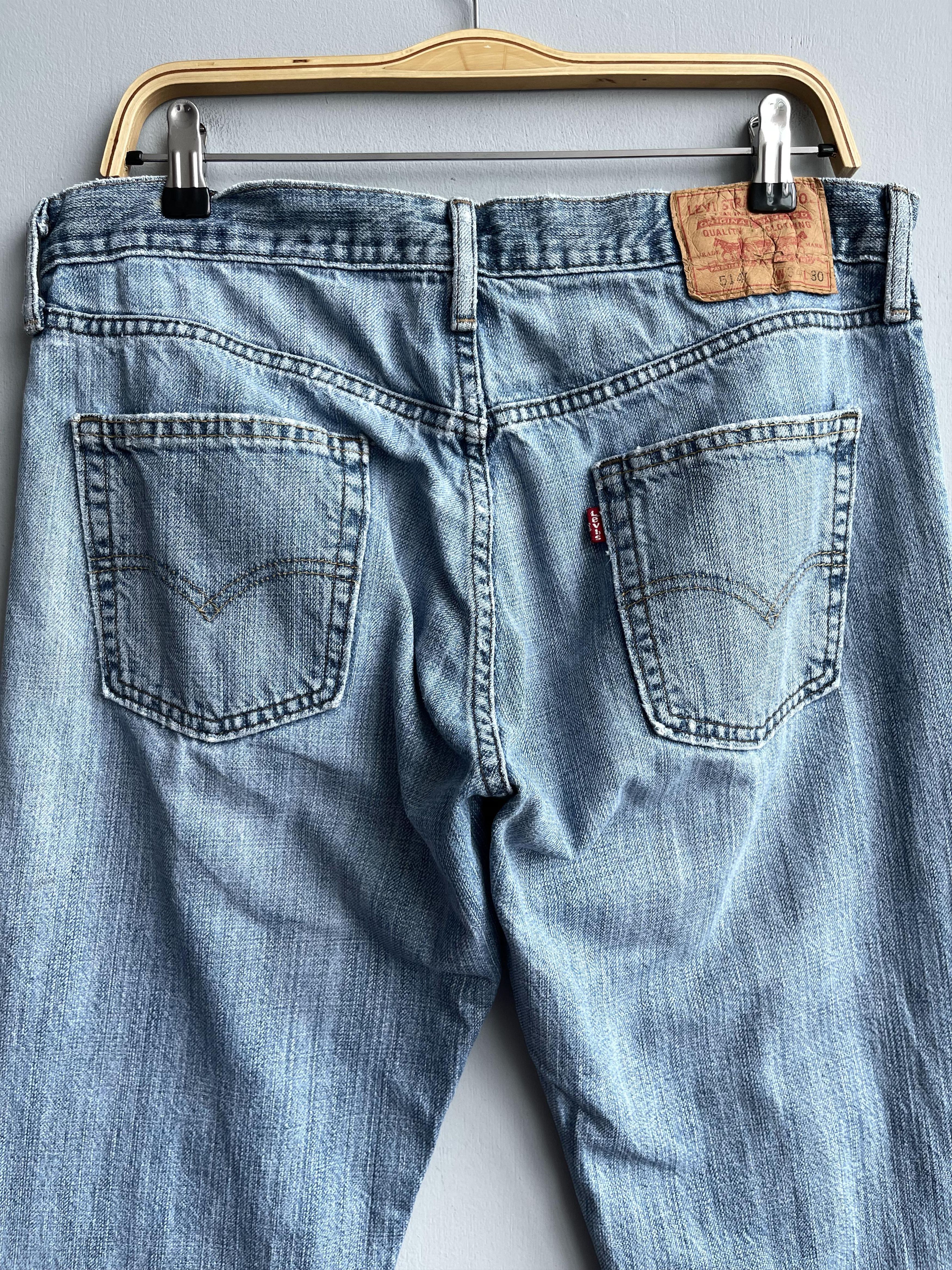 W35 L29 Vintage Levis 514 Distressed Dirty Ripped Jeans