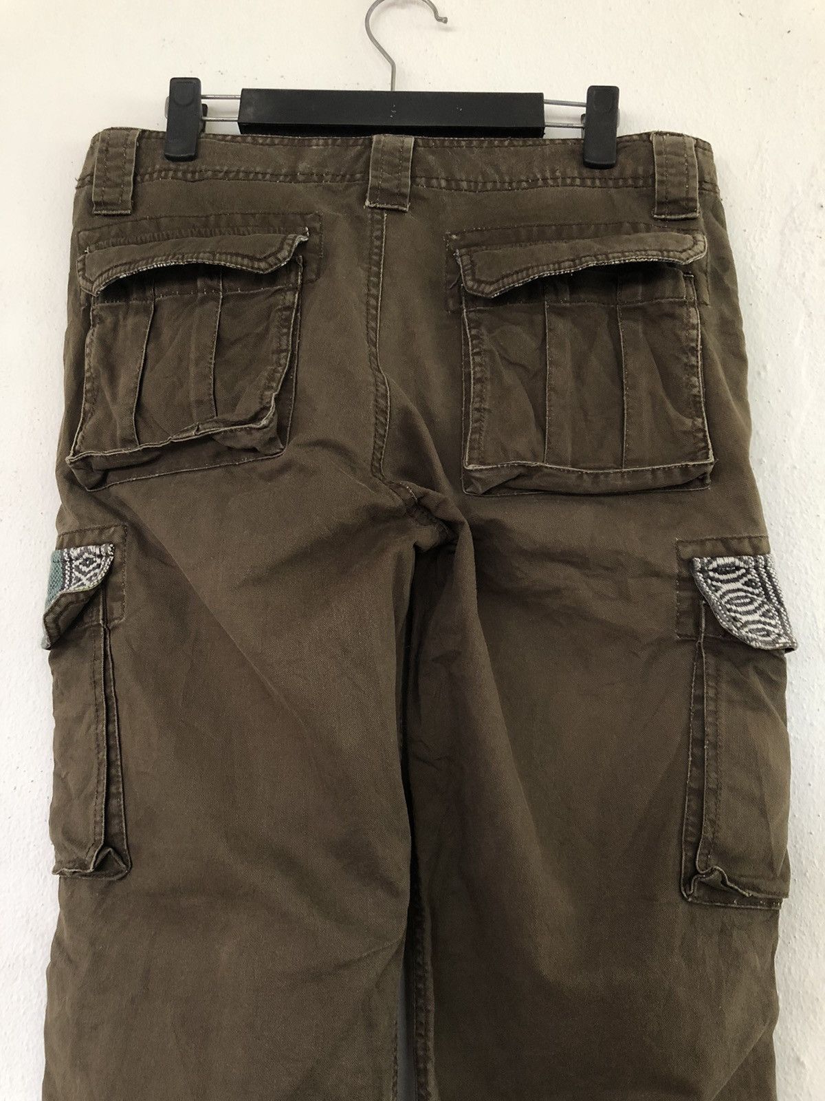 Japanese Brand Vtg Takeo Kikuchi Boro Sashiko Kapital Inspired Cargo Pant Size US 33 - 4 Thumbnail