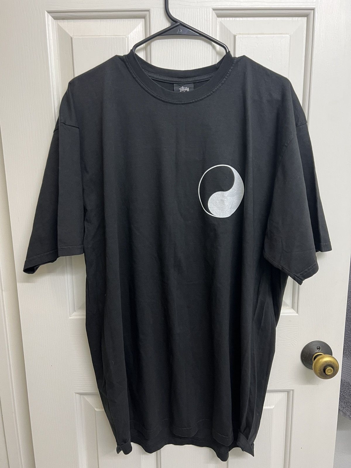 STUSSY★Stussy x Our Legacy Work Shop Yin Yang T-Shirt BLACK Stussy x Our Legacy Work Shop 8 Ball Yin Yang Pigment Dyed