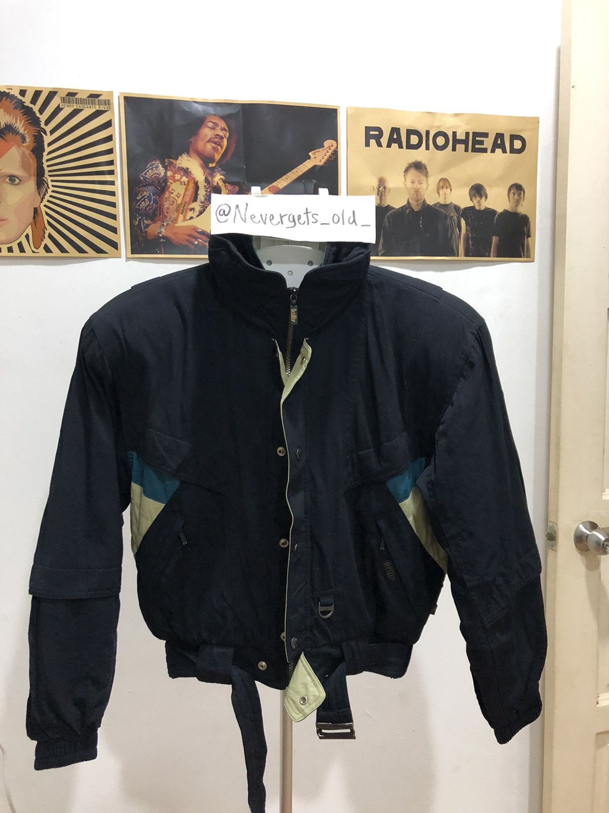 image of Offer Vintage Asics X Killy Ski Bomber Jacket in Black, Men's (Size Medium)