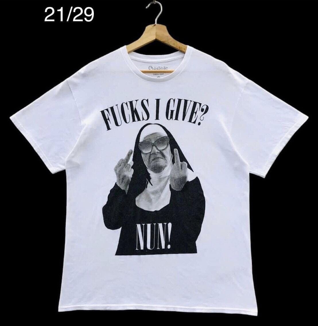 Vintage 🔥Accept Binding Offer🔥 Fucks I Give?Nun! Size US L / EU 52-54 / 3 - 1 Thumbnail