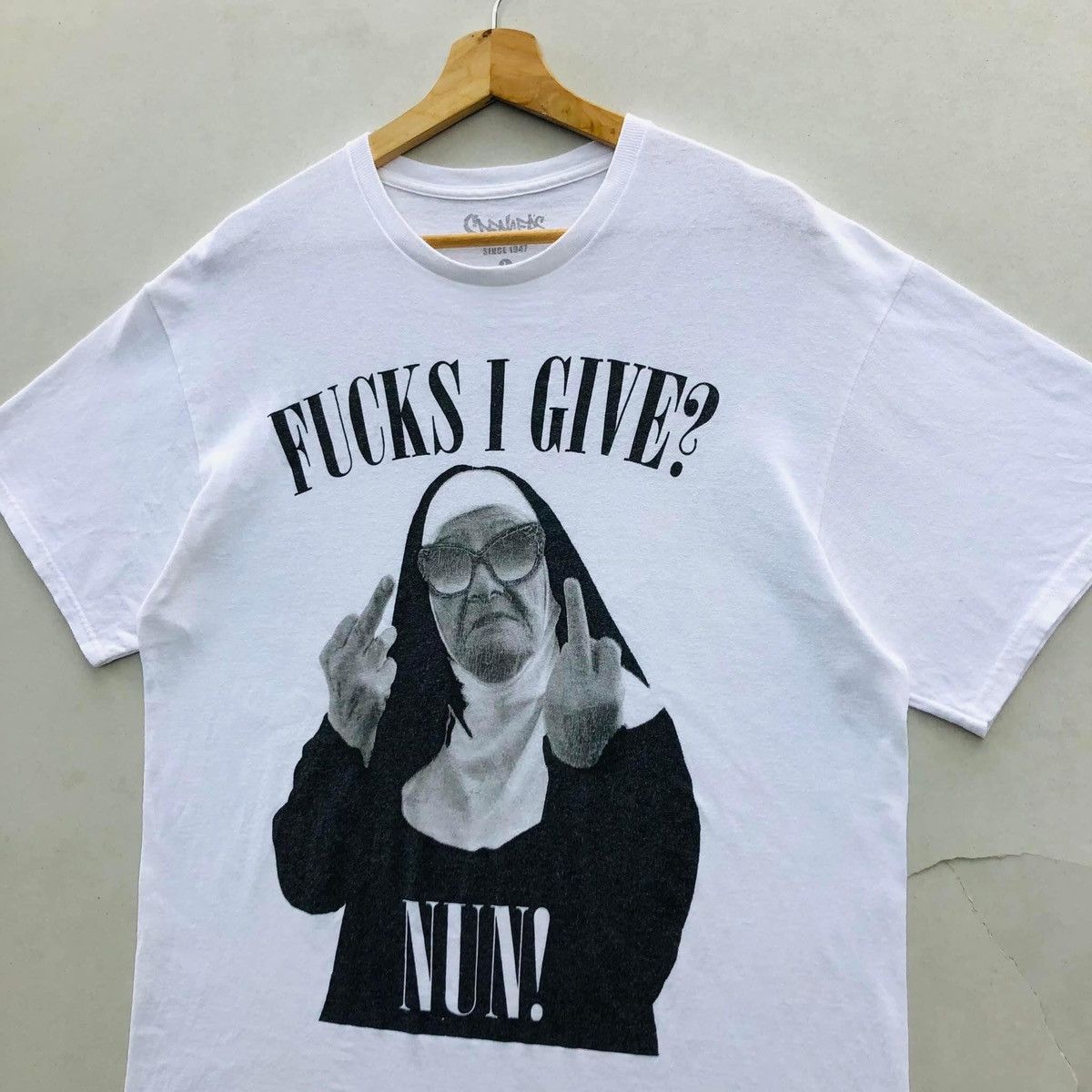Vintage 🔥Accept Binding Offer🔥 Fucks I Give?Nun! Size US L / EU 52-54 / 3 - 2 Thumbnail