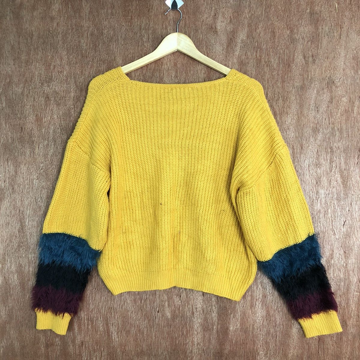 Homespun Knitwear Gorge Yellow fur mohair Shag Shaggy Knitwear #6008 Size US M / EU 48-50 / 2 - 9 Thumbnail