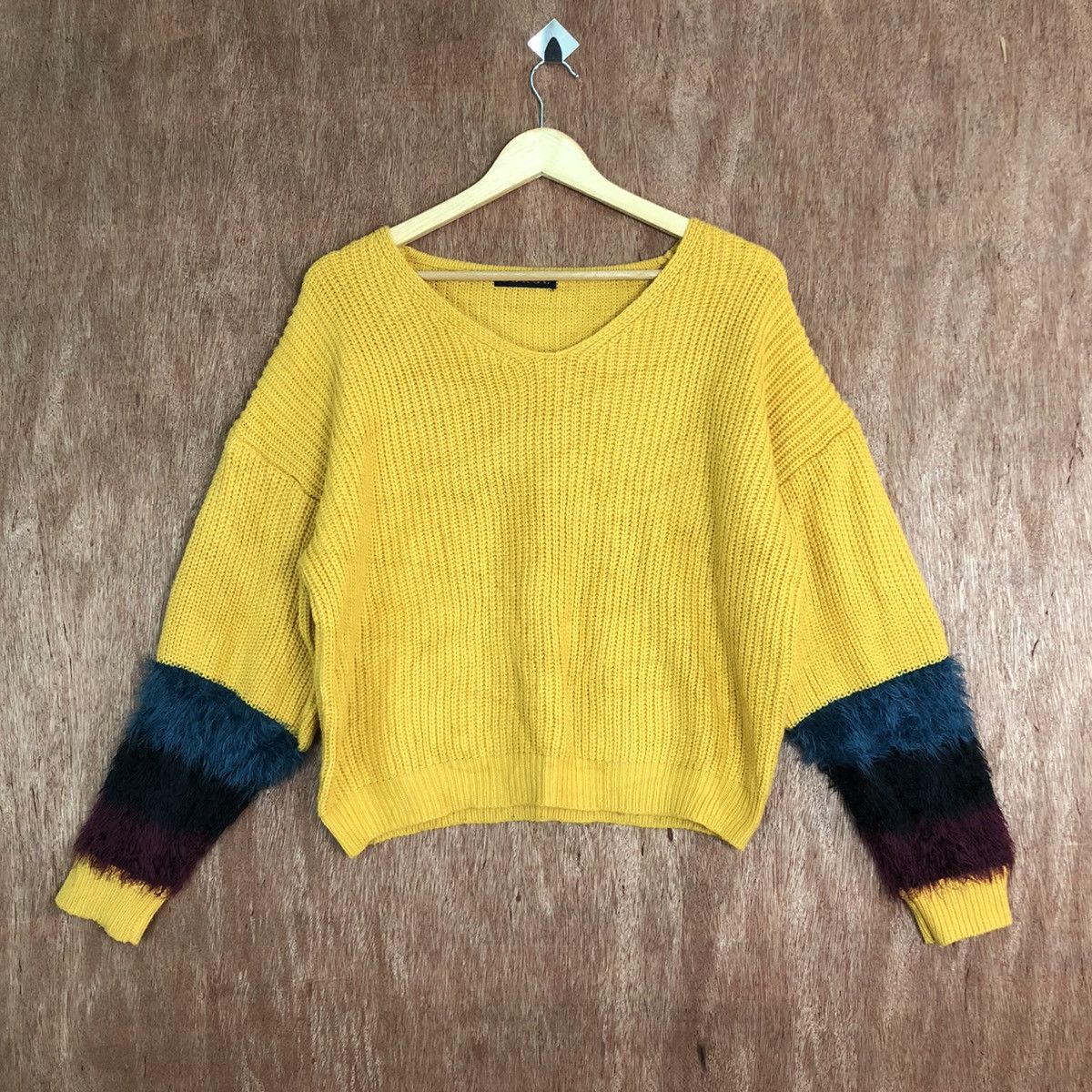 Homespun Knitwear Gorge Yellow fur mohair Shag Shaggy Knitwear #6008 Size US M / EU 48-50 / 2 - 1 Thumbnail