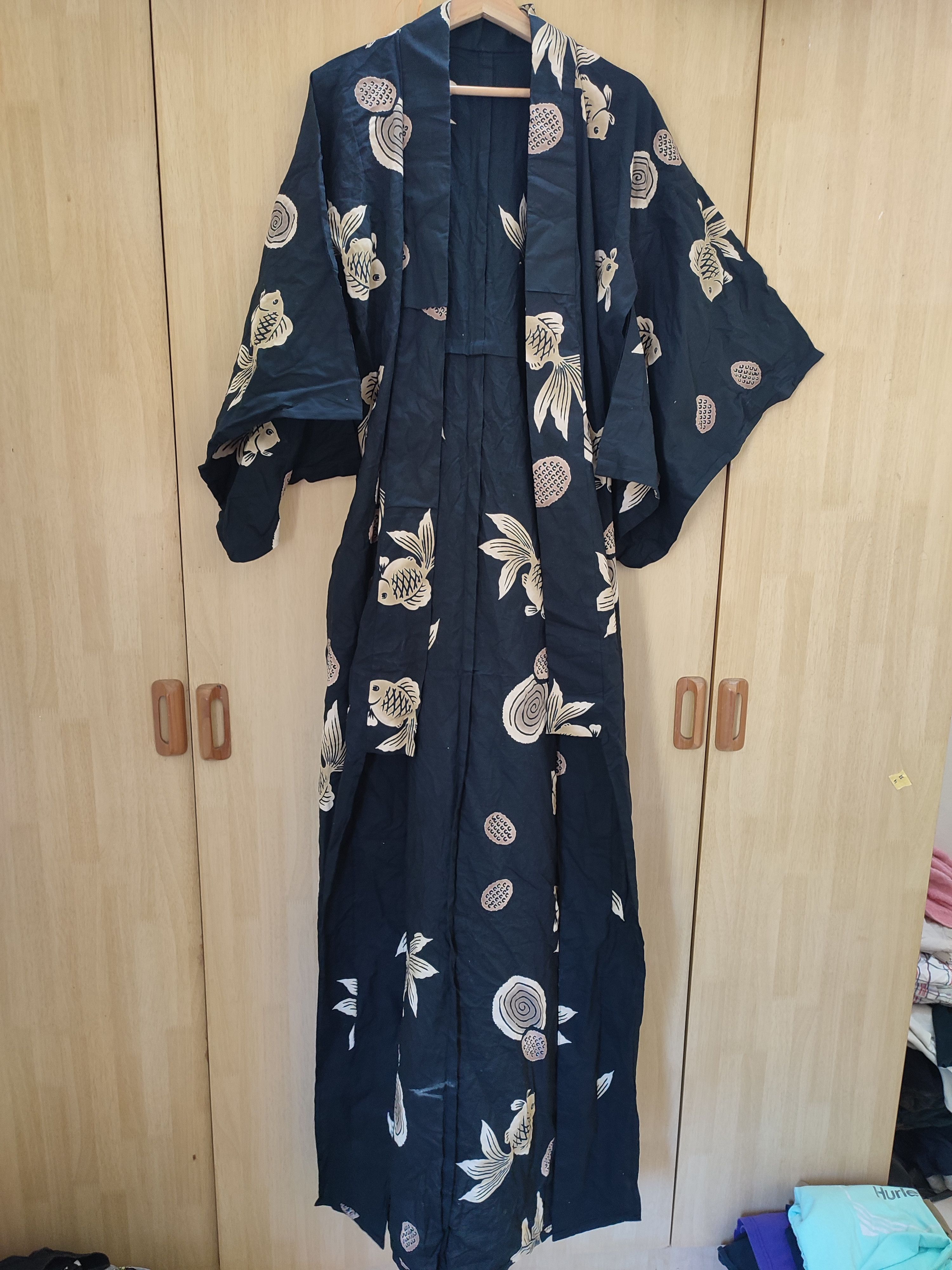 Japanese Brand Crazy Rare Koi Fish Kimono Vintage Size US L / EU 52-54 / 3 - 2 Thumbnail