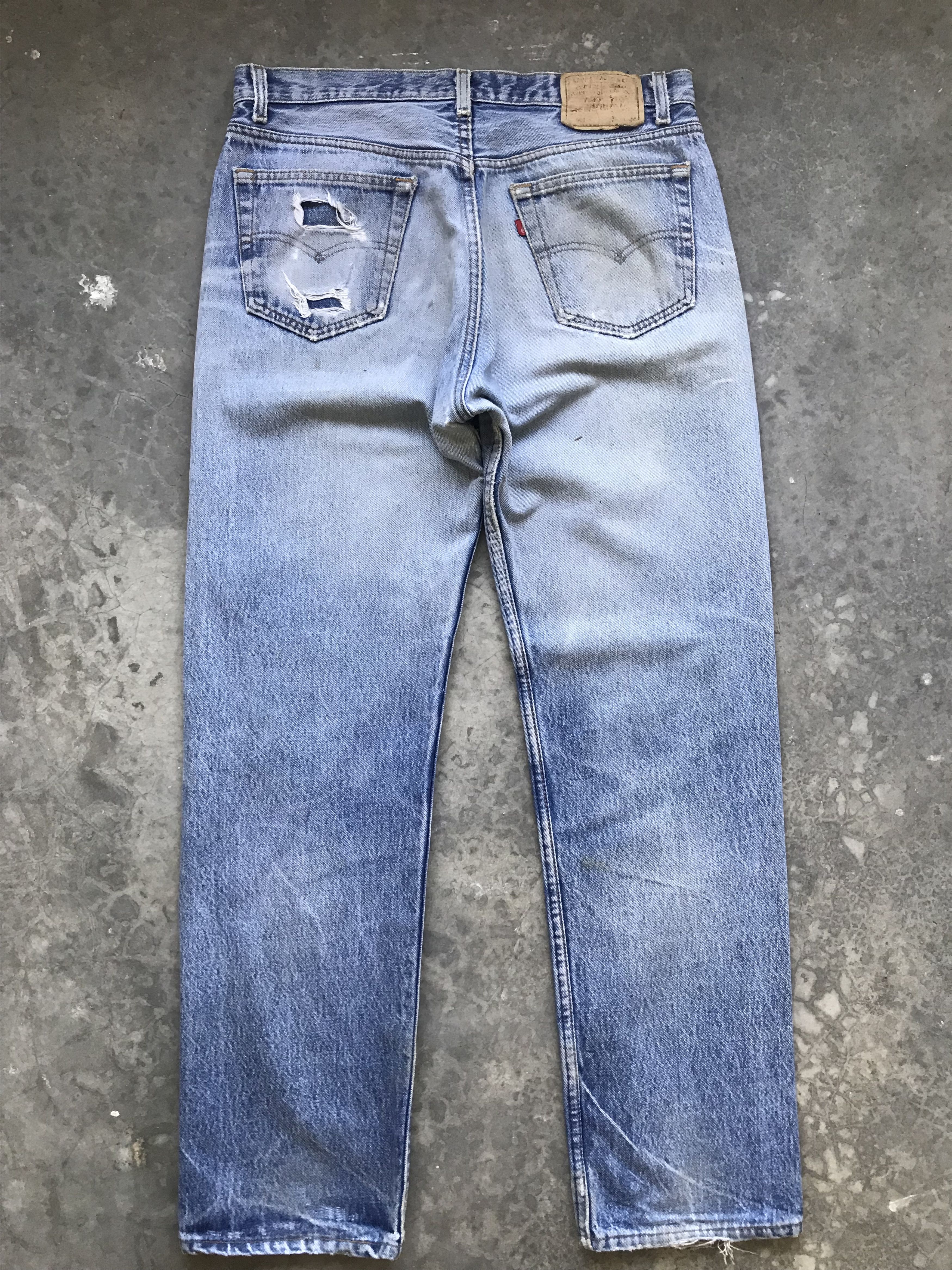 Levi's × Vintage VLEV3 - Vintage 90s Levis 501xx USA Distresed Denim Size US 33 - 9 Thumbnail