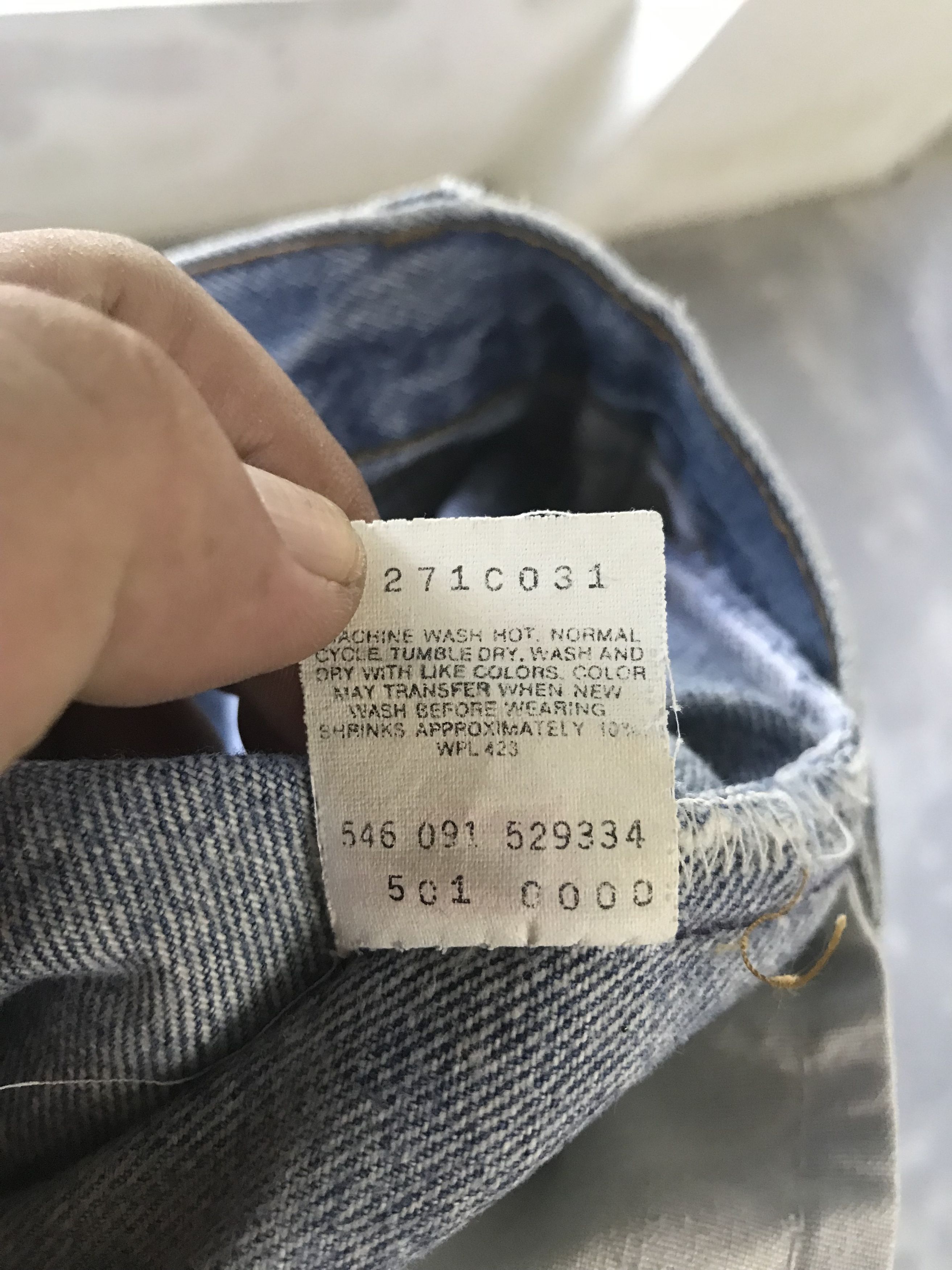 Levi's × Vintage VLEV3 - Vintage 90s Levis 501xx USA Distresed Denim Size US 33 - 17 Thumbnail