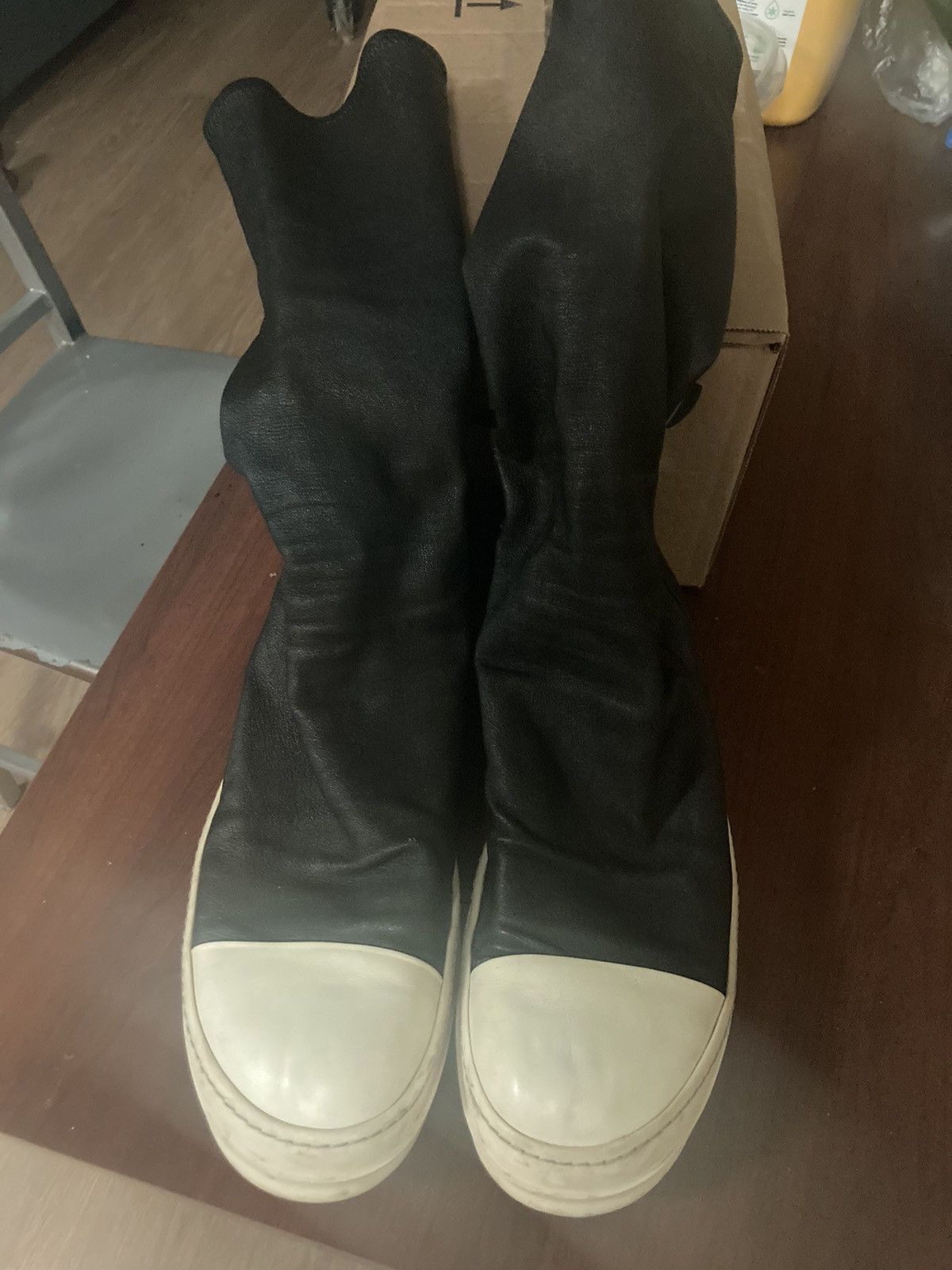 image of Rick Owens Calf Sock Ramones Shoes in Black, Men's (Size 11)