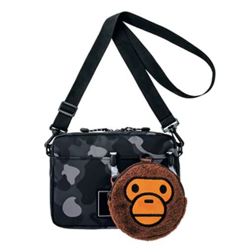 Bape 2022 BAPE BLACK CAMO SHOULDER BAG + MILO HEAD | Grailed