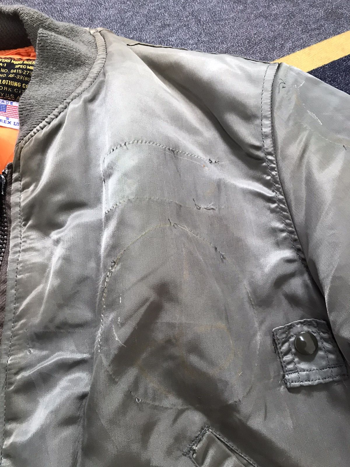 Avirex Vintage Sun Faded Avirex Usaf MA-1 Bomber Jacket Zip Emar Size US L / EU 52-54 / 3 - 7 Thumbnail