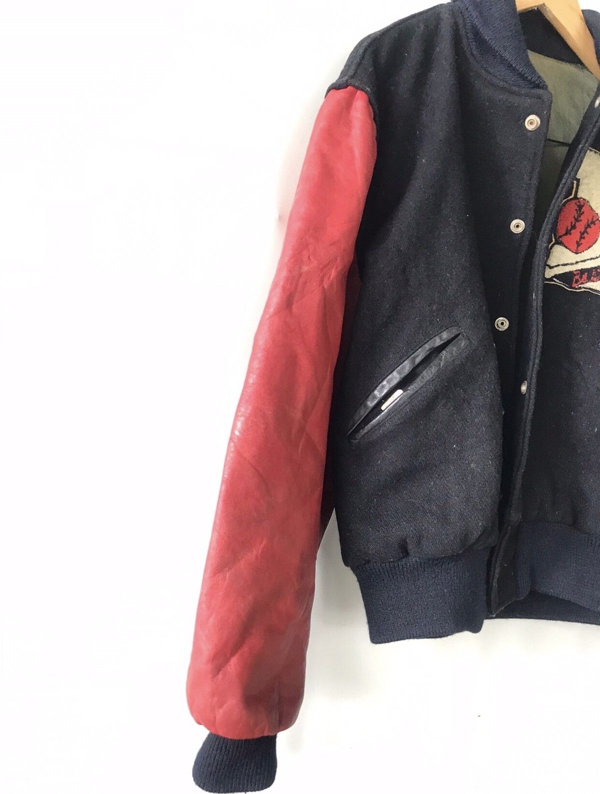 Vintage Vintage 80’ American Baseball Wool Leather Varsity Jacket Size US M / EU 48-50 / 2 - 9 Thumbnail