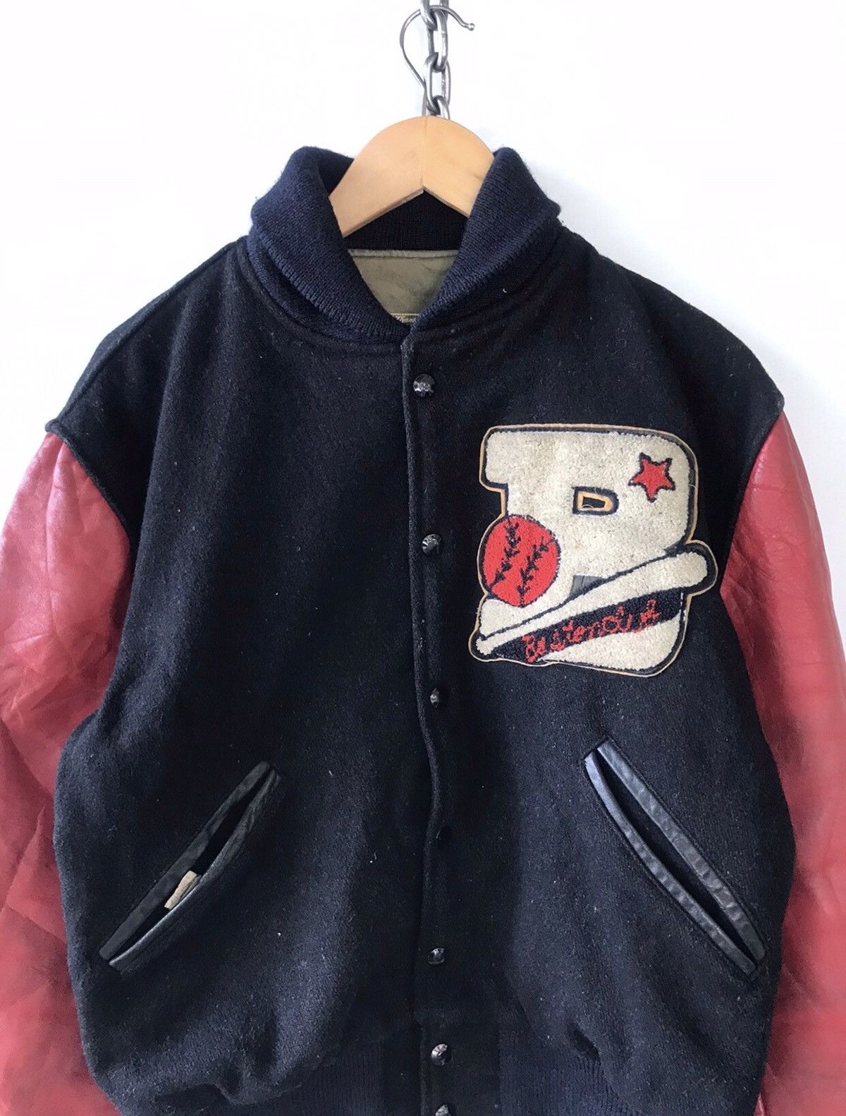 Vintage Vintage 80’ American Baseball Wool Leather Varsity Jacket Size US M / EU 48-50 / 2 - 6 Thumbnail