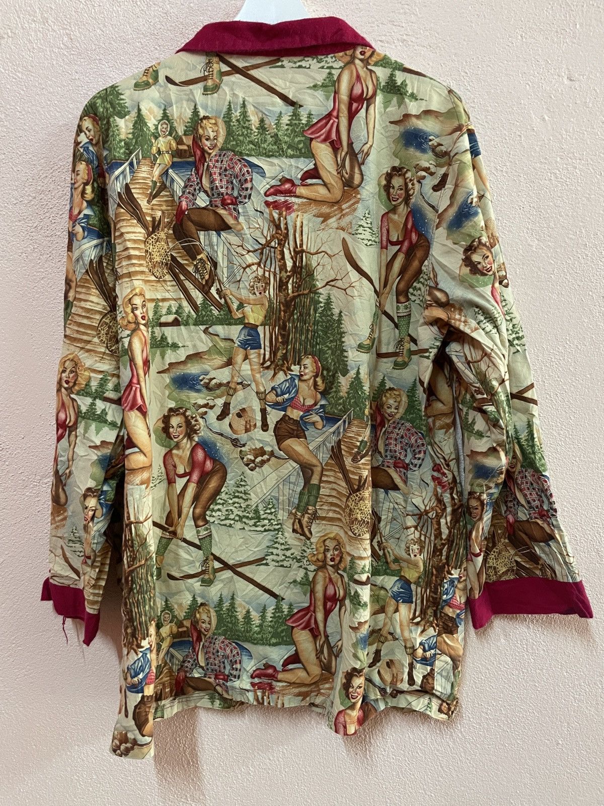 Playboy Vintage All Over printed Aloha paradise Girl Hippies fashion Size US M / EU 48-50 / 2 - 6 Thumbnail