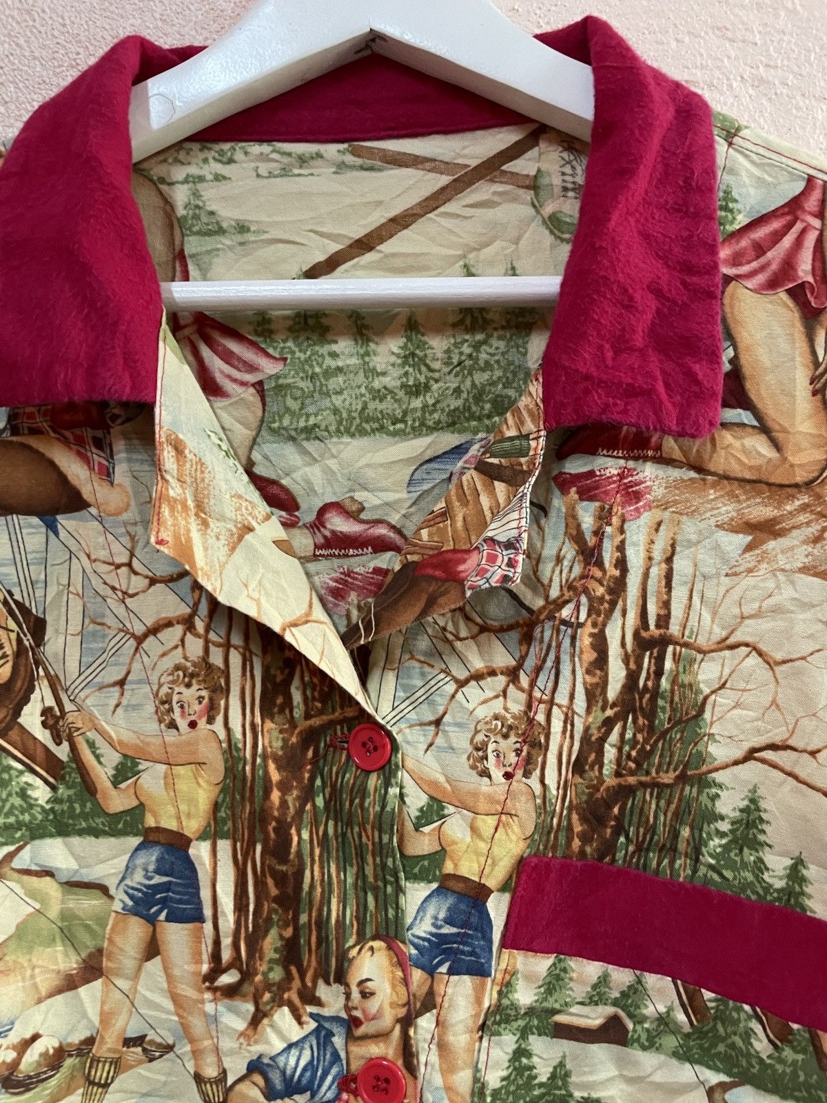 Playboy Vintage All Over printed Aloha paradise Girl Hippies fashion Size US M / EU 48-50 / 2 - 5 Thumbnail