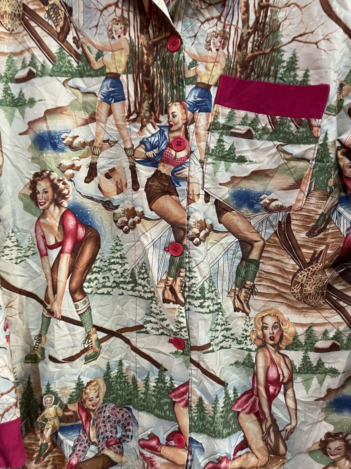 Playboy Vintage All Over printed Aloha paradise Girl Hippies fashion Size US M / EU 48-50 / 2 - 4 Thumbnail
