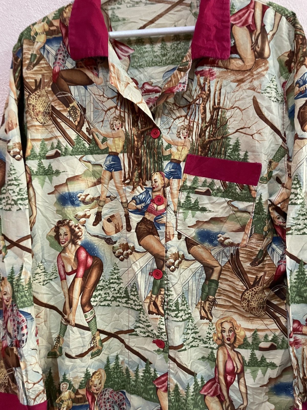 Playboy Vintage All Over printed Aloha paradise Girl Hippies fashion Size US M / EU 48-50 / 2 - 3 Thumbnail