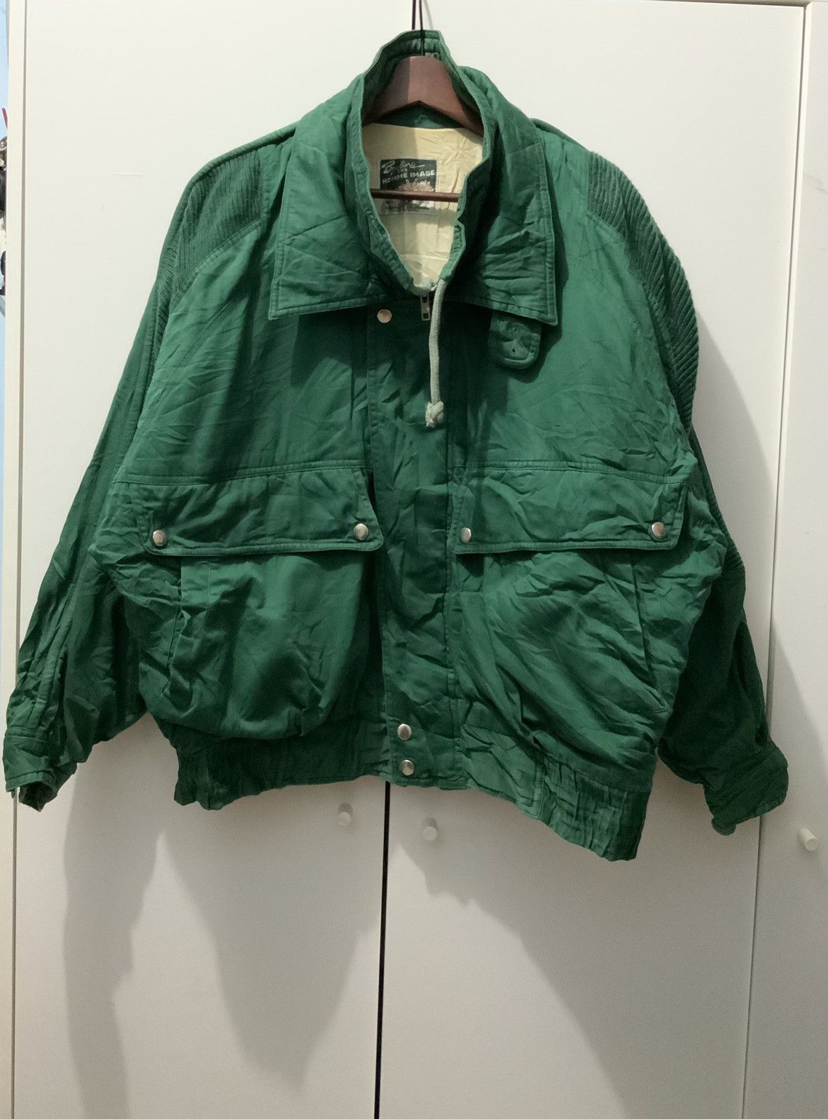 image of Archival Clothing x Bomber Jacket Vintage Bowling At The Homme Image Bombers Jacket in Green (Size 