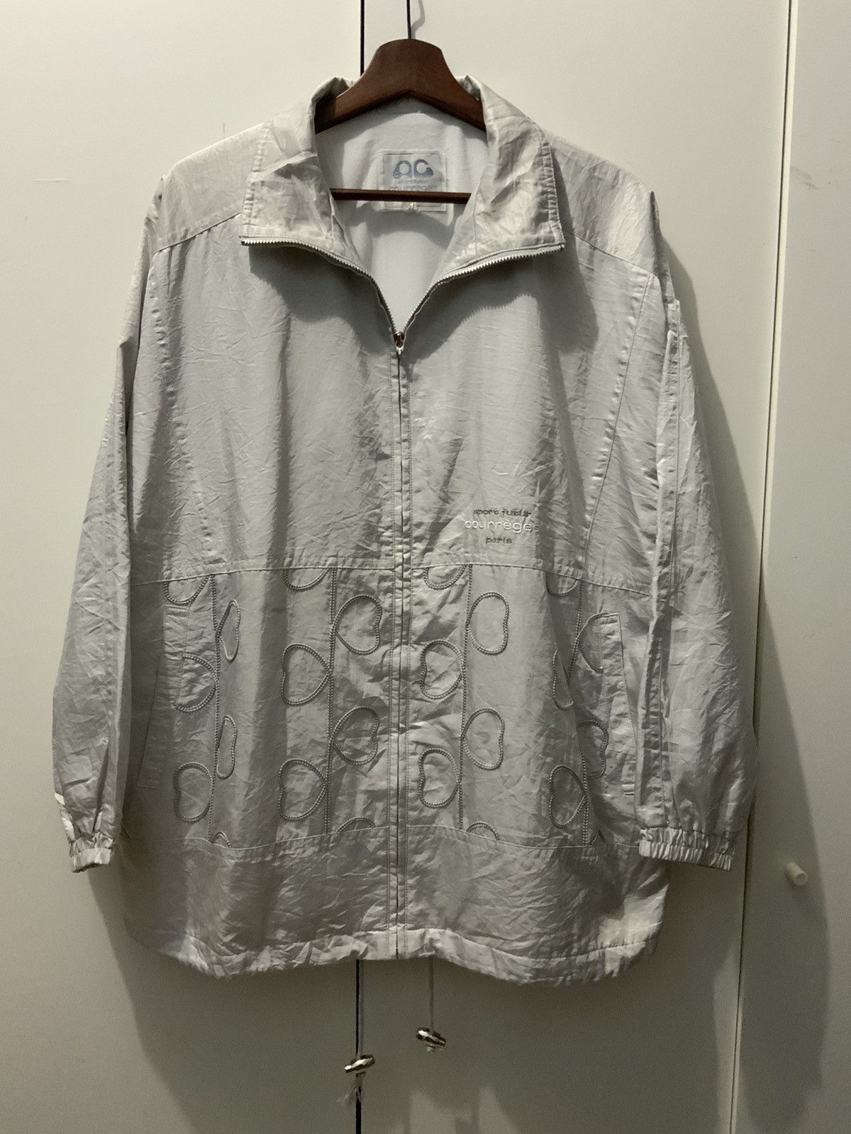 image of Archival Clothing x Courreges Vintage 90's Courreges Paris Sports Futur Light Jacket in Grey (Size 