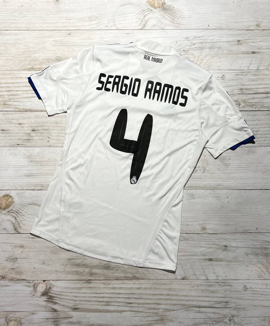 image of Adidas x Real Madrid 2010 2011 Sergio Ramos 4 Home Shirt Jersey in White, Men's (Size Small)