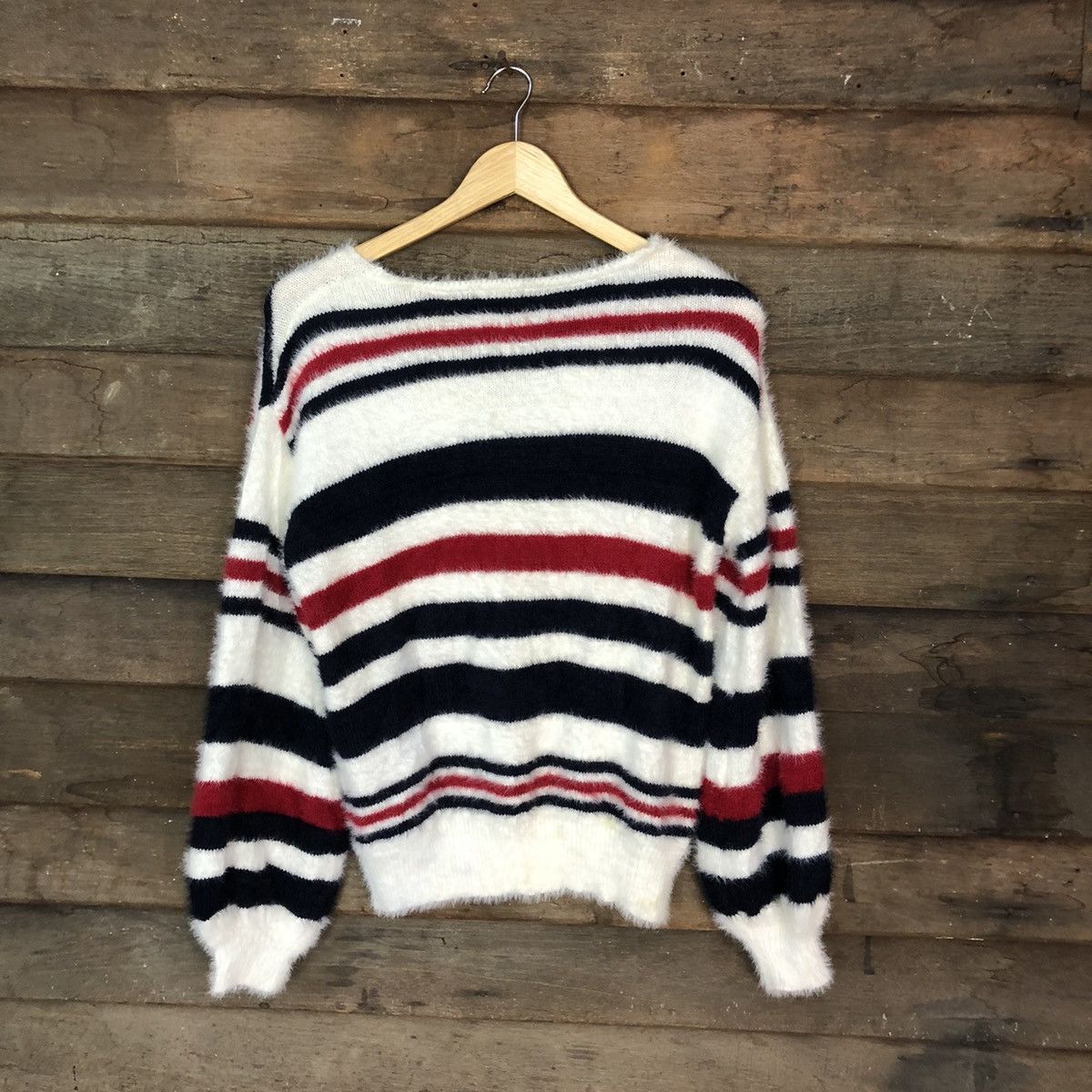 Homespun Knitwear Tip Top Stripe Shag Shaggy Fur Mohair Knitwear #7019 Size US M / EU 48-50 / 2 - 10 Thumbnail
