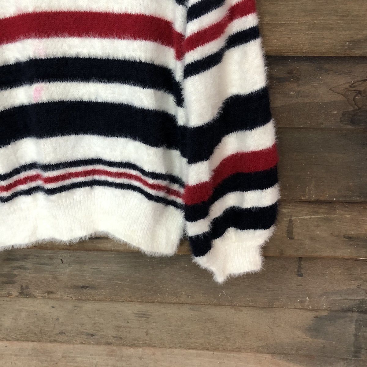 Homespun Knitwear Tip Top Stripe Shag Shaggy Fur Mohair Knitwear #7019 Size US M / EU 48-50 / 2 - 5 Thumbnail