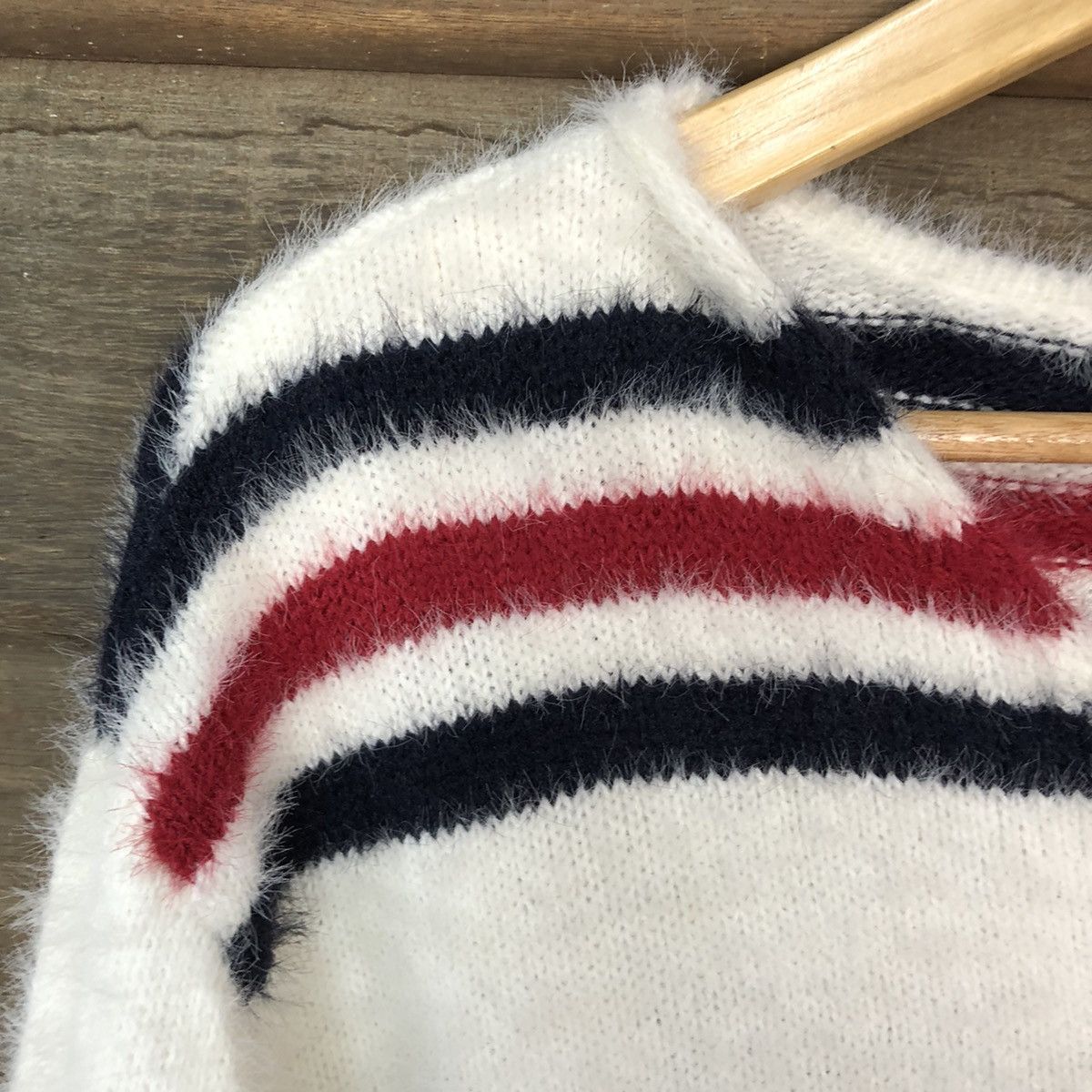 Homespun Knitwear Tip Top Stripe Shag Shaggy Fur Mohair Knitwear #7019 Size US M / EU 48-50 / 2 - 7 Thumbnail