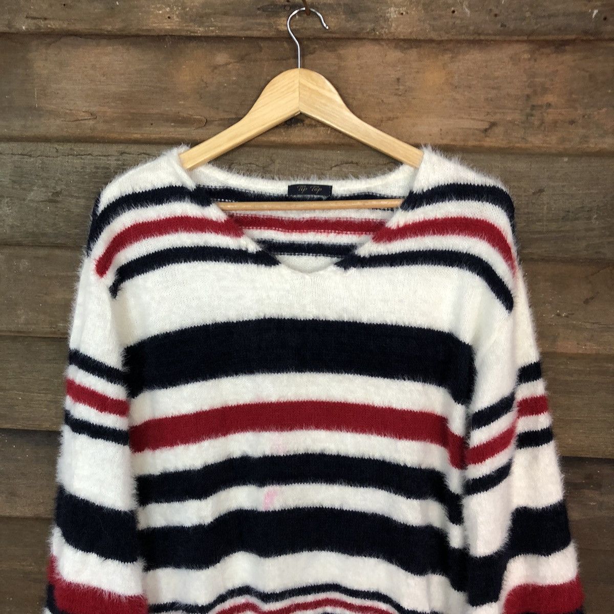 Homespun Knitwear Tip Top Stripe Shag Shaggy Fur Mohair Knitwear #7019 Size US M / EU 48-50 / 2 - 2 Thumbnail