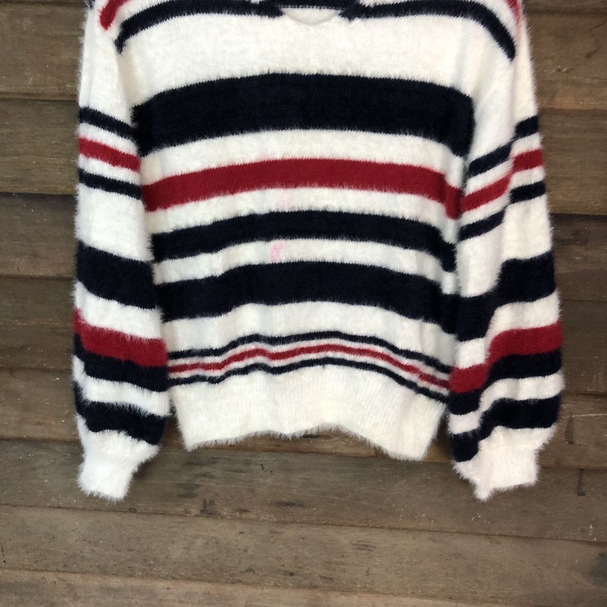 Homespun Knitwear Tip Top Stripe Shag Shaggy Fur Mohair Knitwear #7019 Size US M / EU 48-50 / 2 - 3 Thumbnail