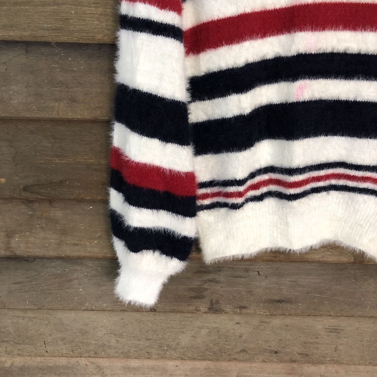 Homespun Knitwear Tip Top Stripe Shag Shaggy Fur Mohair Knitwear #7019 Size US M / EU 48-50 / 2 - 4 Thumbnail