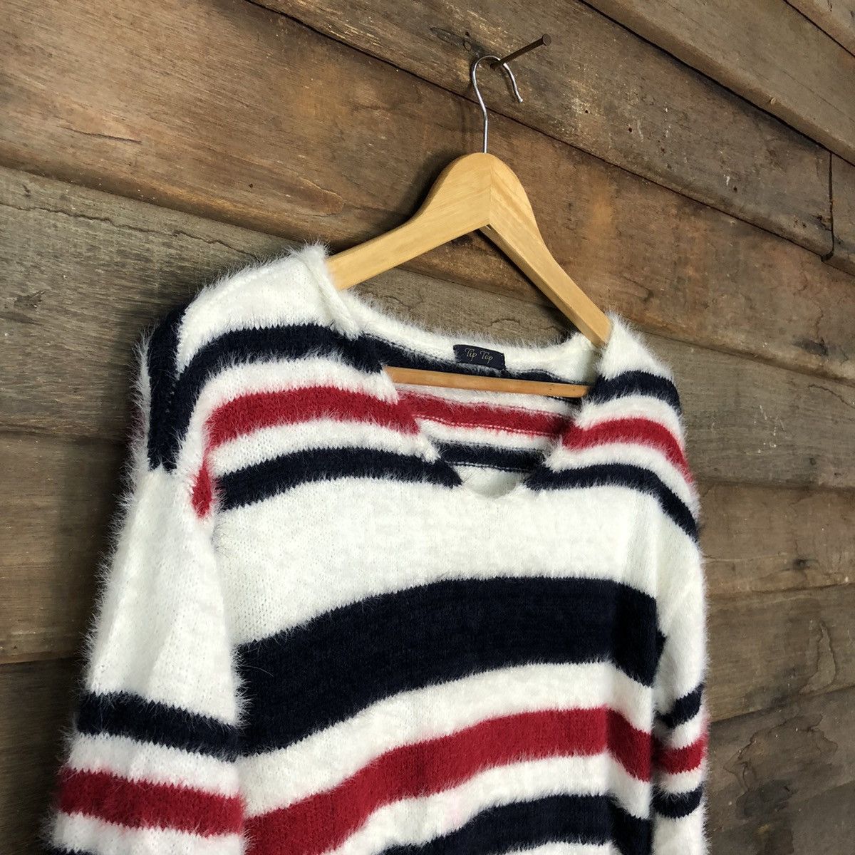 Homespun Knitwear Tip Top Stripe Shag Shaggy Fur Mohair Knitwear #7019 Size US M / EU 48-50 / 2 - 6 Thumbnail