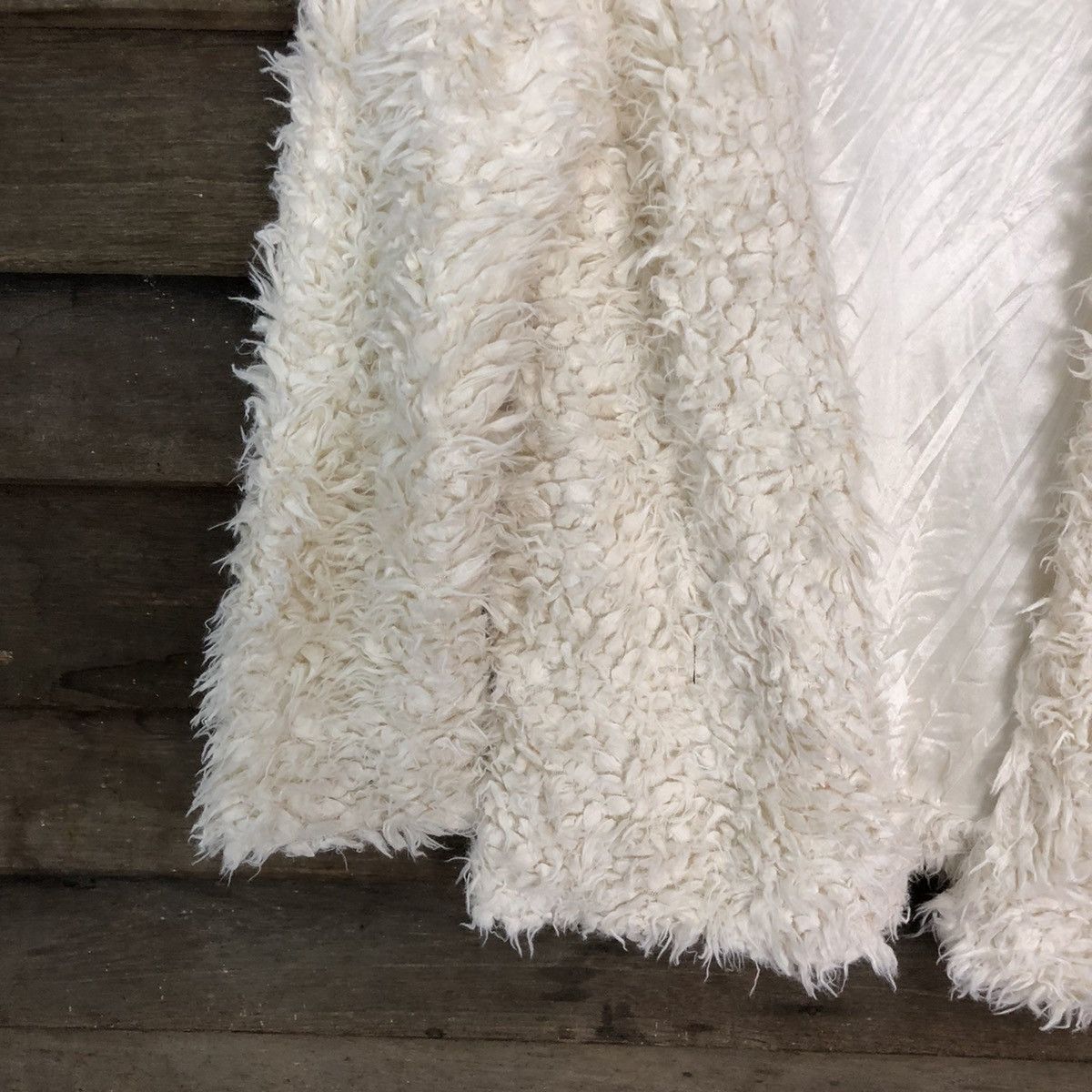 Vintage GRL White Shag Shaggy Fur Mohair cardigan Knitwear #7004DL Size US S / EU 44-46 / 1 - 4 Thumbnail