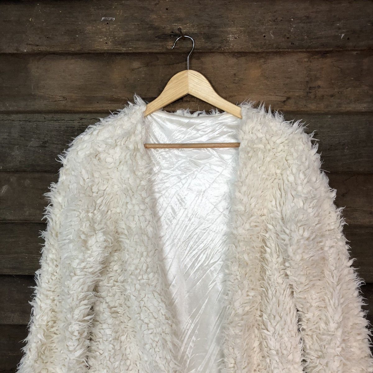 Vintage GRL White Shag Shaggy Fur Mohair cardigan Knitwear #7004DL Size US S / EU 44-46 / 1 - 2 Thumbnail