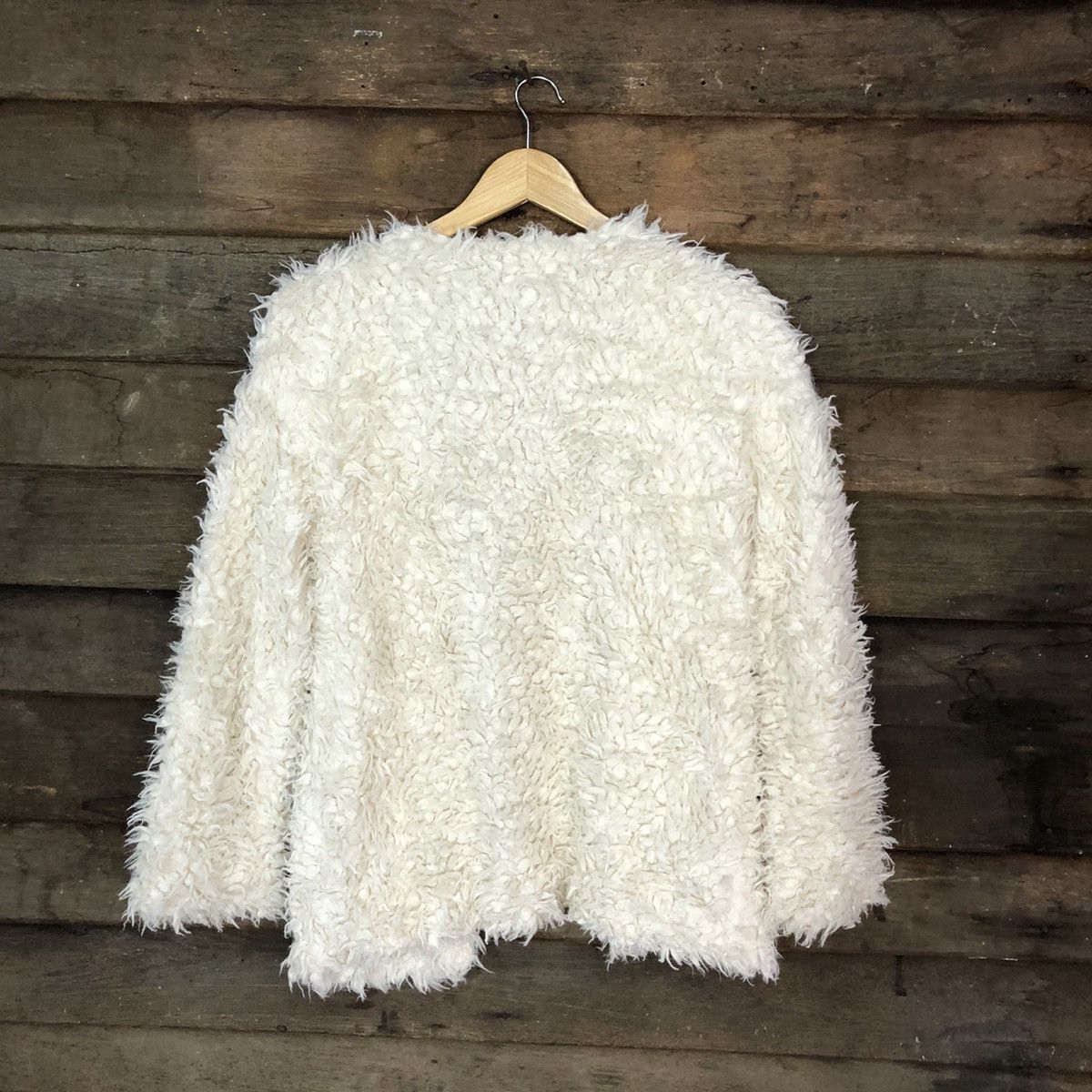 Vintage GRL White Shag Shaggy Fur Mohair cardigan Knitwear #7004DL Size US S / EU 44-46 / 1 - 9 Thumbnail