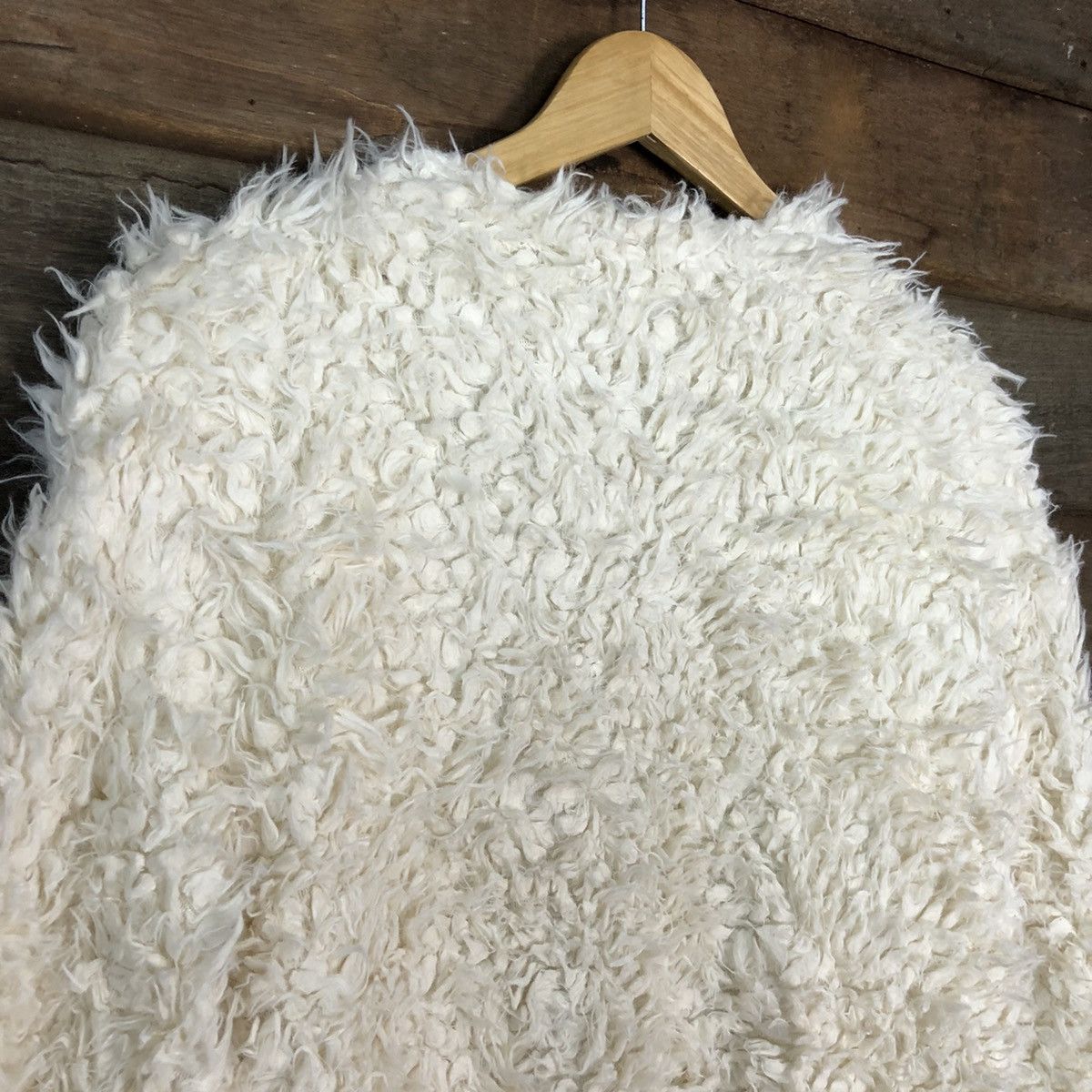 Vintage GRL White Shag Shaggy Fur Mohair cardigan Knitwear #7004DL Size US S / EU 44-46 / 1 - 10 Thumbnail