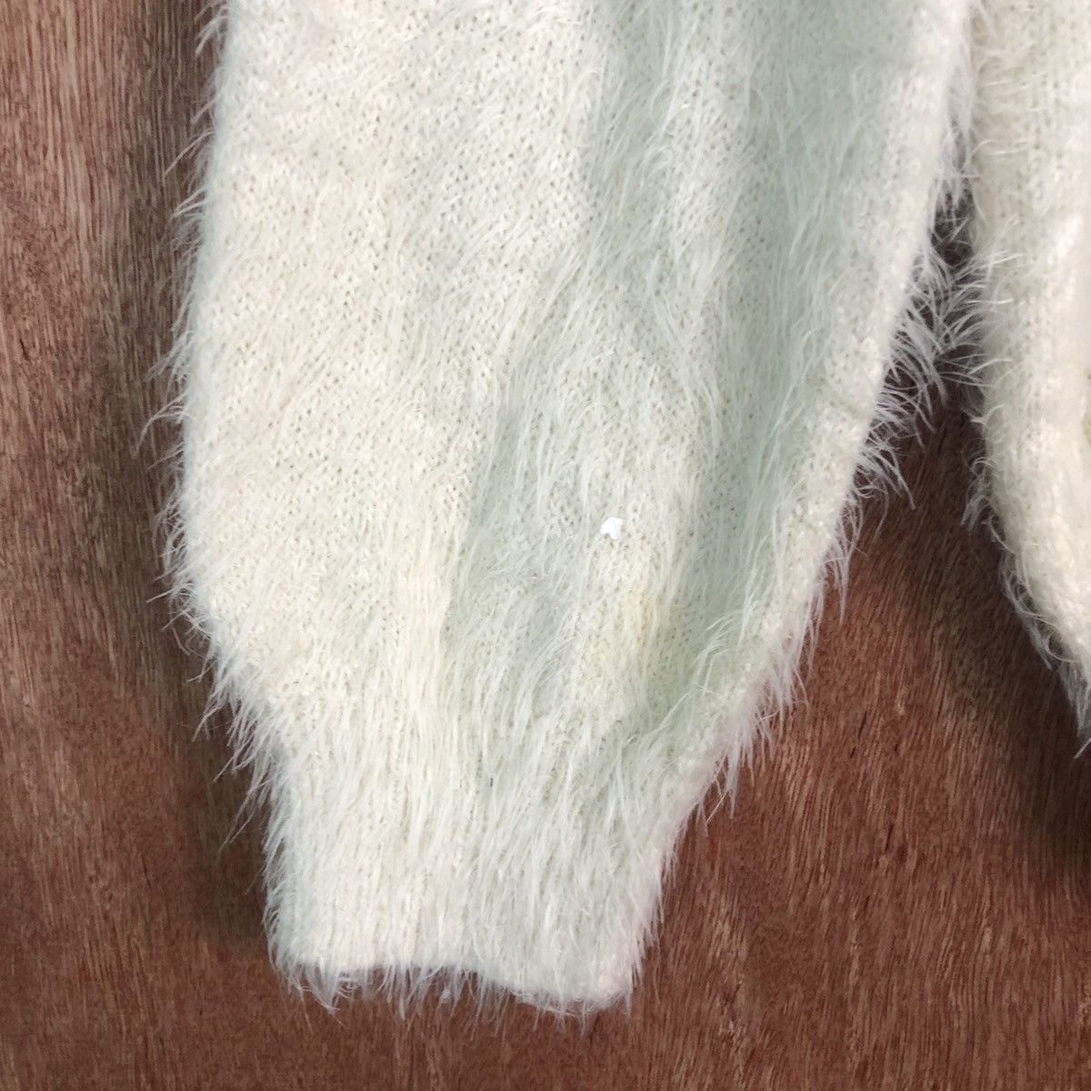 Homespun Knitwear × Japanese Brand DLL Earth Music & Ecology White shaggy Mohair Knitwear #c226 Size US S / EU 44-46 / 1 - 6 Thumbnail