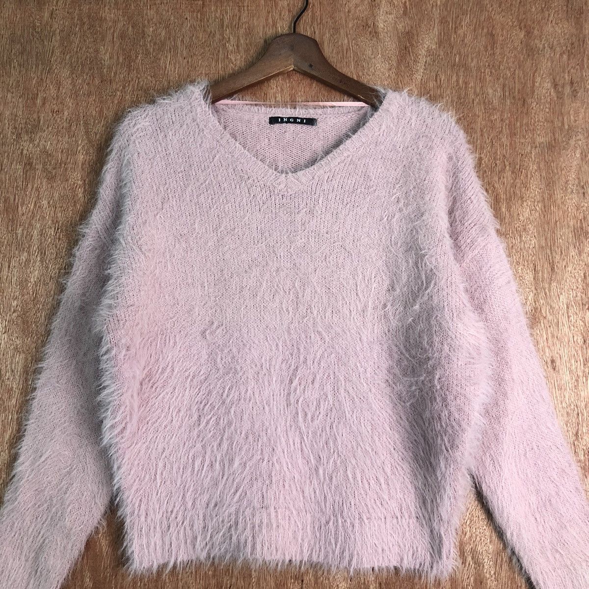Homespun Knitwear × Japanese Brand DLL INGNI Purple Mohair shag shaggy fur Knitwear #c234 Size M / US 6-8 / IT 42-44 - 3 Thumbnail