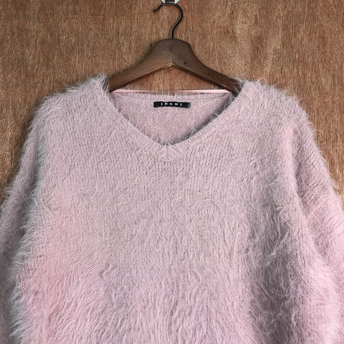 Homespun Knitwear × Japanese Brand DLL INGNI Purple Mohair shag shaggy fur Knitwear #c234 Size M / US 6-8 / IT 42-44 - 2 Thumbnail