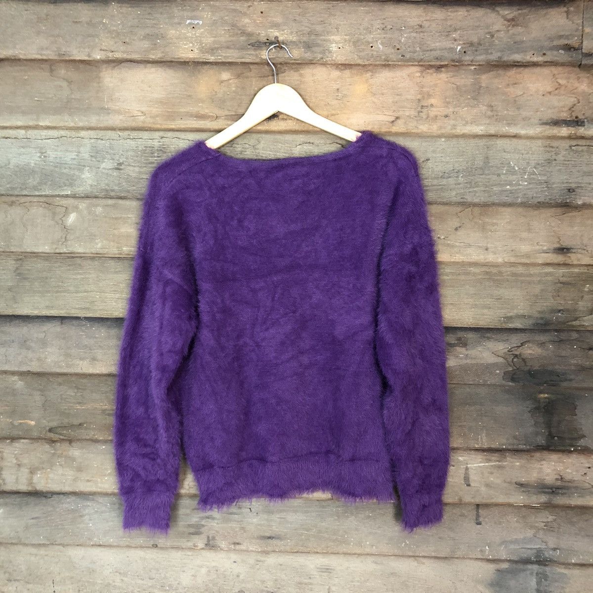 Homespun Knitwear × Japanese Brand × Vintage Mango Purple Shag Shaggy Fur Mohair Knitwear #6989 Size S / US 4 / IT 40 - 9 Thumbnail