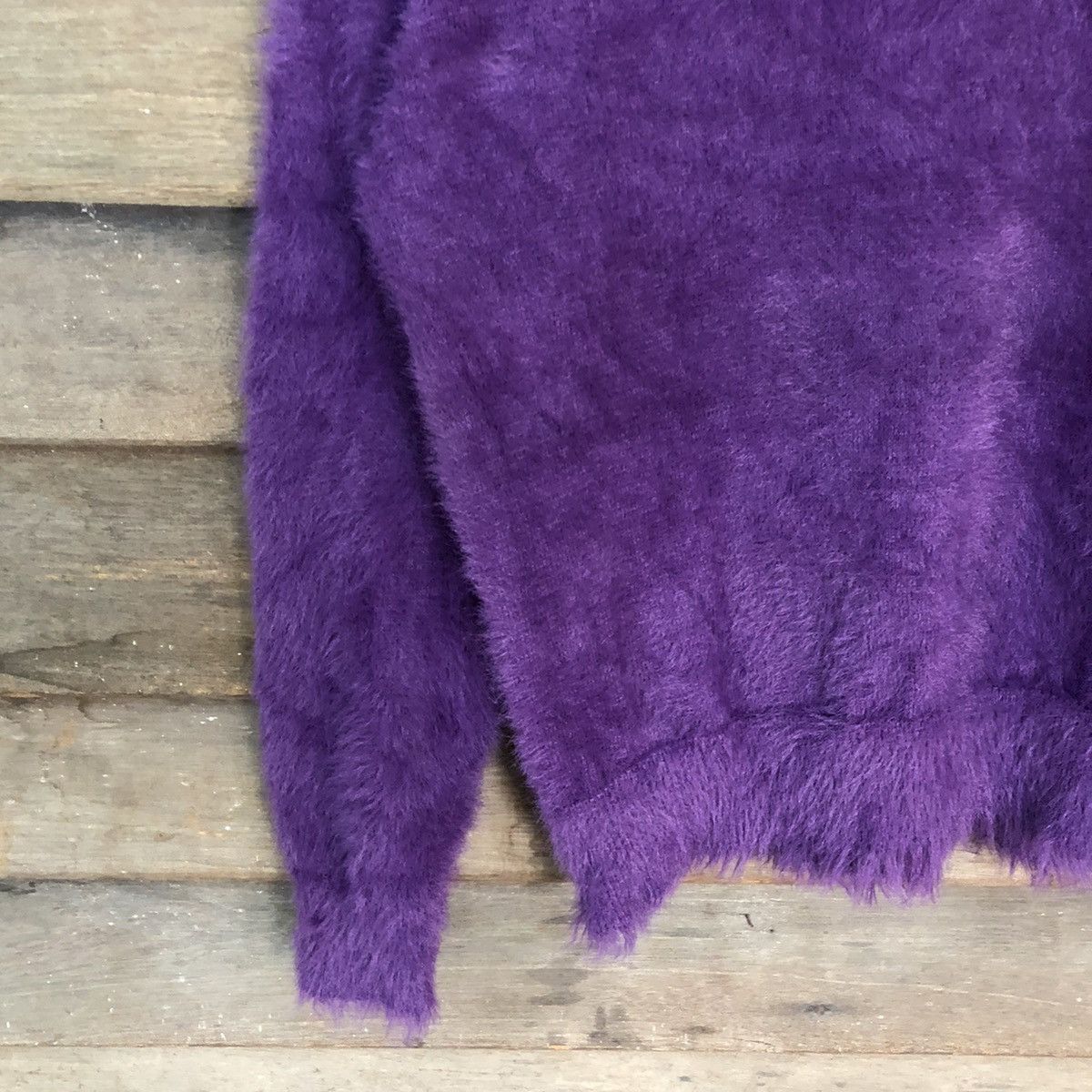 Homespun Knitwear × Japanese Brand × Vintage Mango Purple Shag Shaggy Fur Mohair Knitwear #6989 Size S / US 4 / IT 40 - 4 Thumbnail