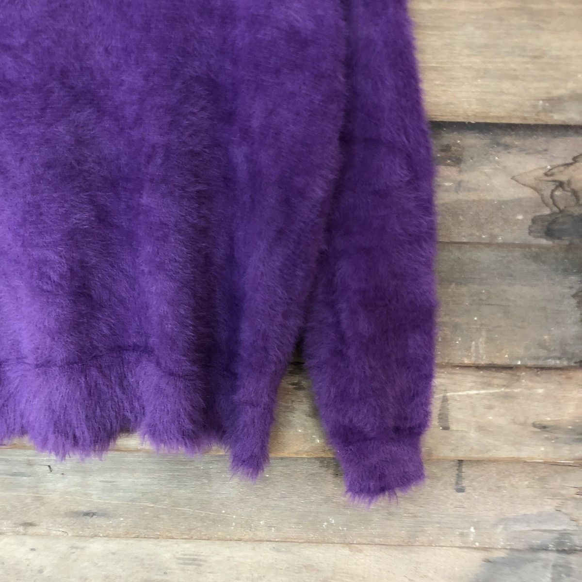 Homespun Knitwear × Japanese Brand × Vintage Mango Purple Shag Shaggy Fur Mohair Knitwear #6989 Size S / US 4 / IT 40 - 5 Thumbnail