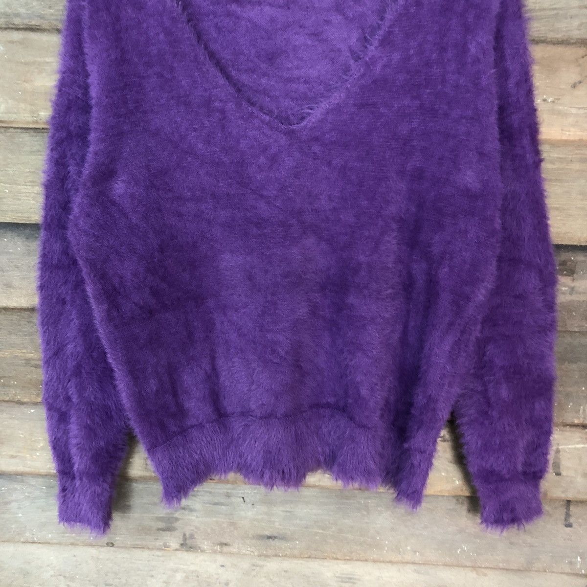 Homespun Knitwear × Japanese Brand × Vintage Mango Purple Shag Shaggy Fur Mohair Knitwear #6989 Size S / US 4 / IT 40 - 3 Thumbnail