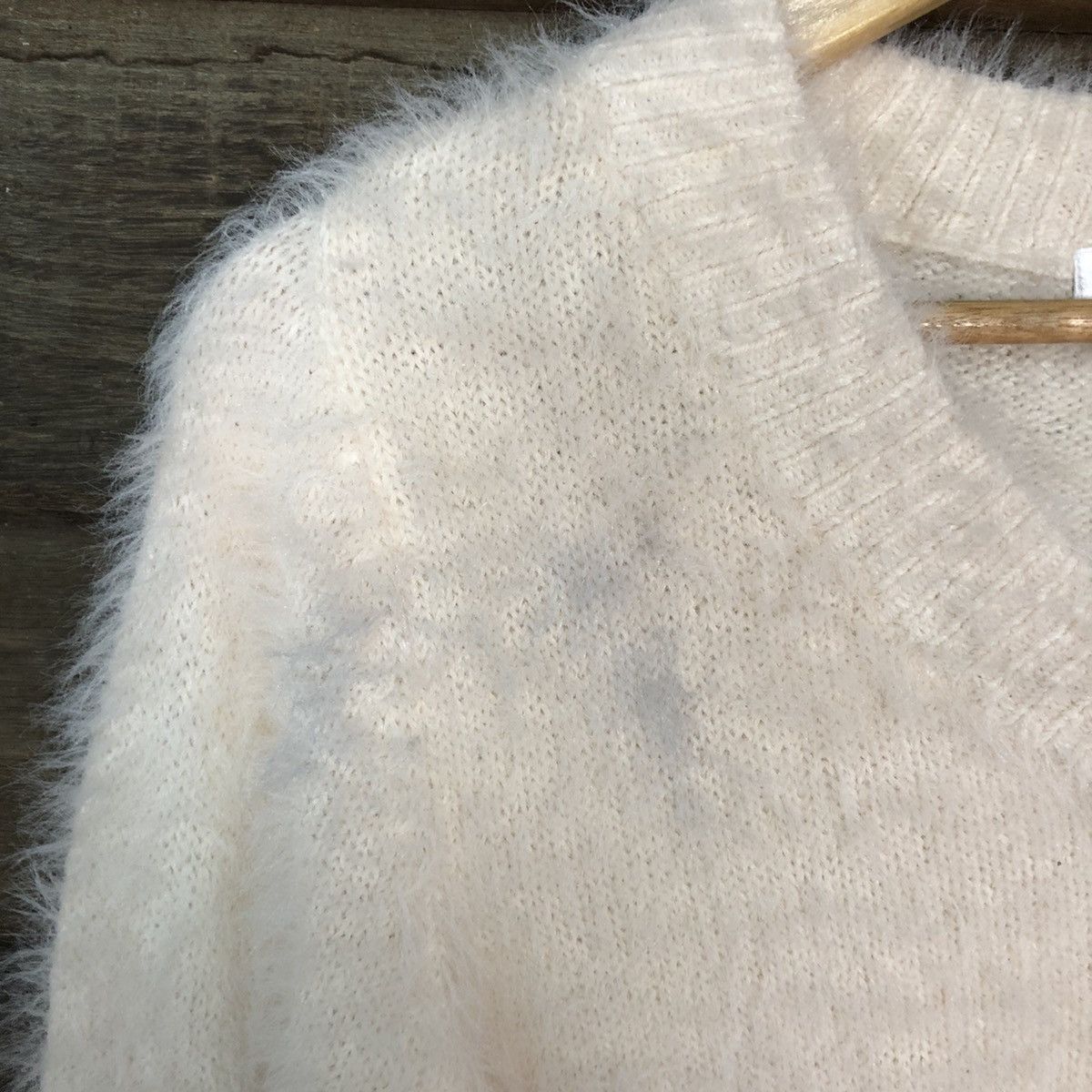Homespun Knitwear Healthy Karen White Shag Shaggy Fur Mohair Knitwear #7018 Size S / US 4 / IT 40 - 9 Thumbnail
