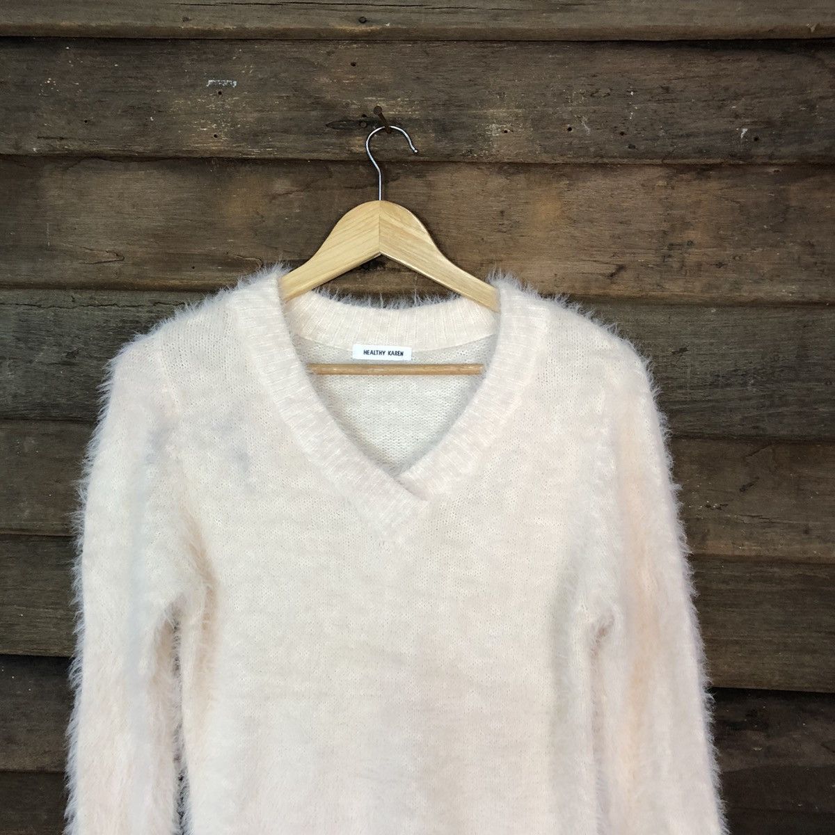 Homespun Knitwear Healthy Karen White Shag Shaggy Fur Mohair Knitwear #7018 Size S / US 4 / IT 40 - 2 Thumbnail