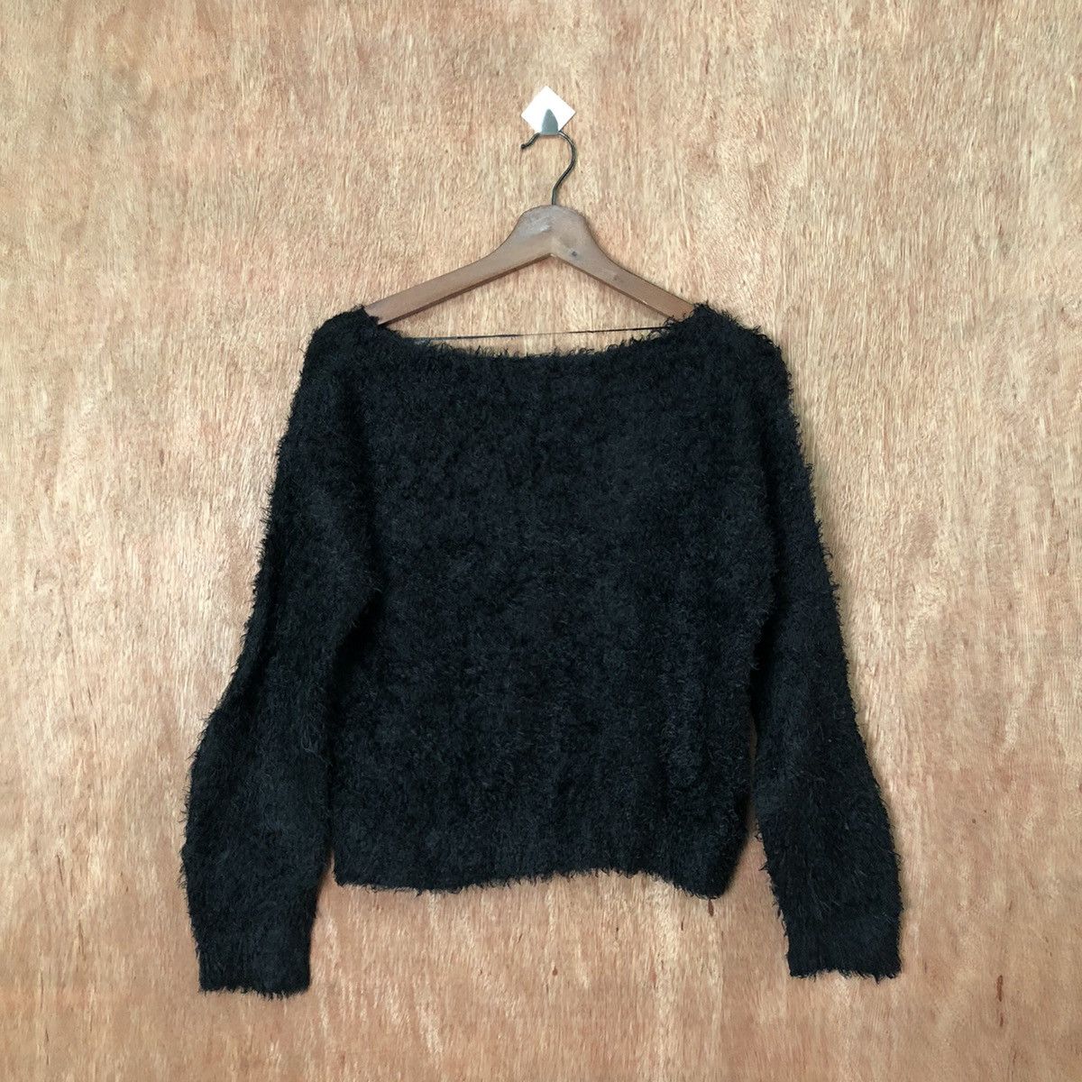 image of 1990X Clothing x Homespun Knitwear Gu Black Shag Shaggy Fur Mohair Knitwear 6408, Men's (Size Small