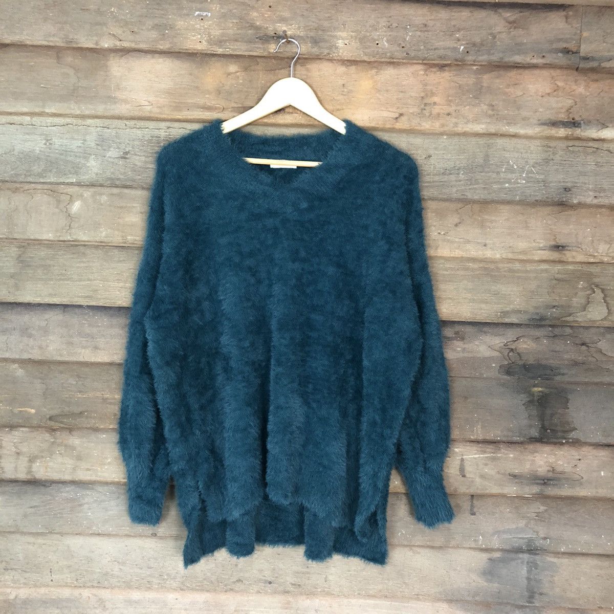 Homespun Knitwear × Japanese Brand × Vintage Earth Music Economy Shag Shaggy Fur Mohair Knitwear #7030 Size L / US 10 / IT 46 - 1 Thumbnail