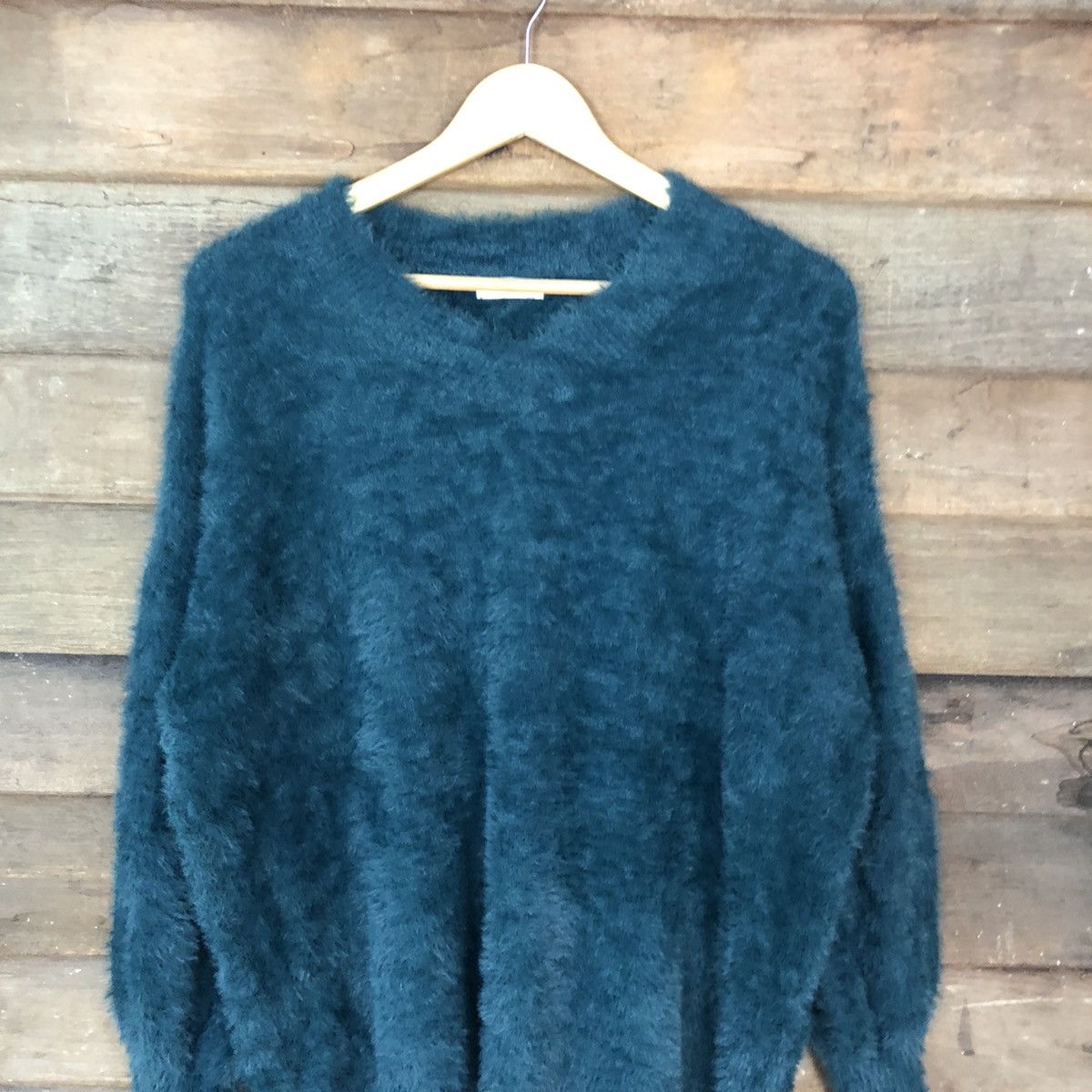 Homespun Knitwear × Japanese Brand × Vintage Earth Music Economy Shag Shaggy Fur Mohair Knitwear #7030 Size L / US 10 / IT 46 - 2 Thumbnail