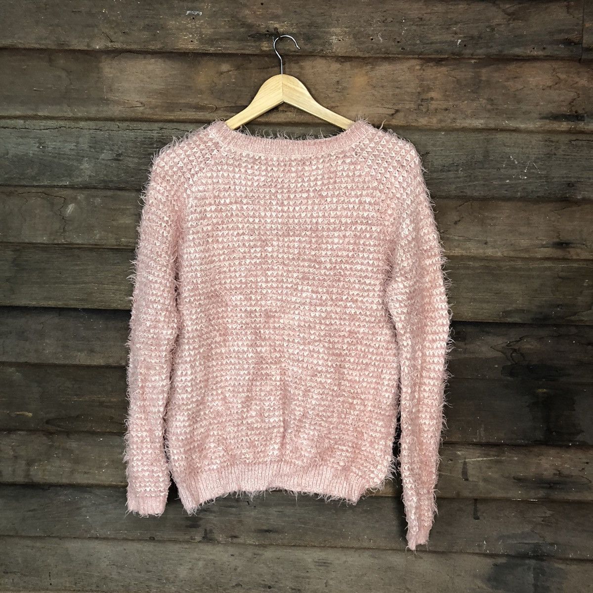 Homespun Knitwear GU Pink Shag Shaggy Fur Mohair Knitwear #6959 Size L / US 10 / IT 46 - 8 Thumbnail