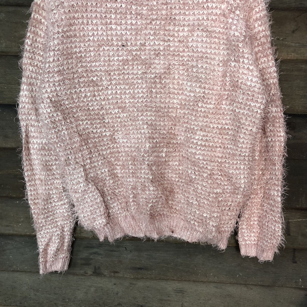 Homespun Knitwear GU Pink Shag Shaggy Fur Mohair Knitwear #6959 Size L / US 10 / IT 46 - 3 Thumbnail