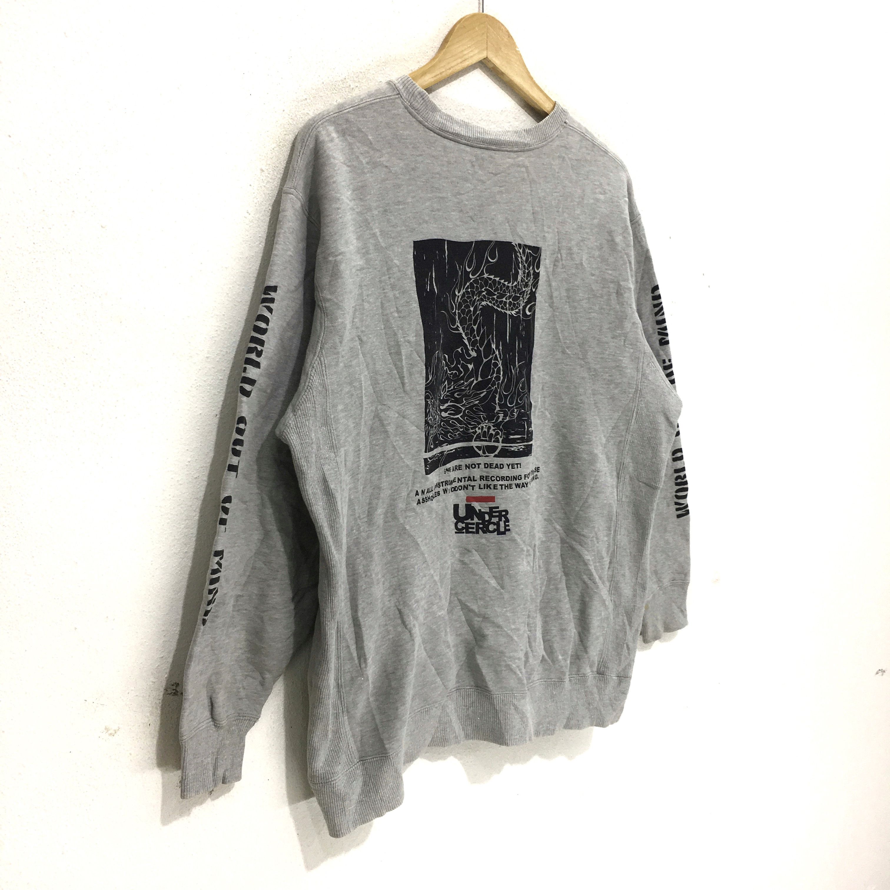 Vintage Vtg Dig Deep UNDER CERCLE Sweatshirt Gray Dragon Sweater Size US L / EU 52-54 / 3 - 8 Thumbnail