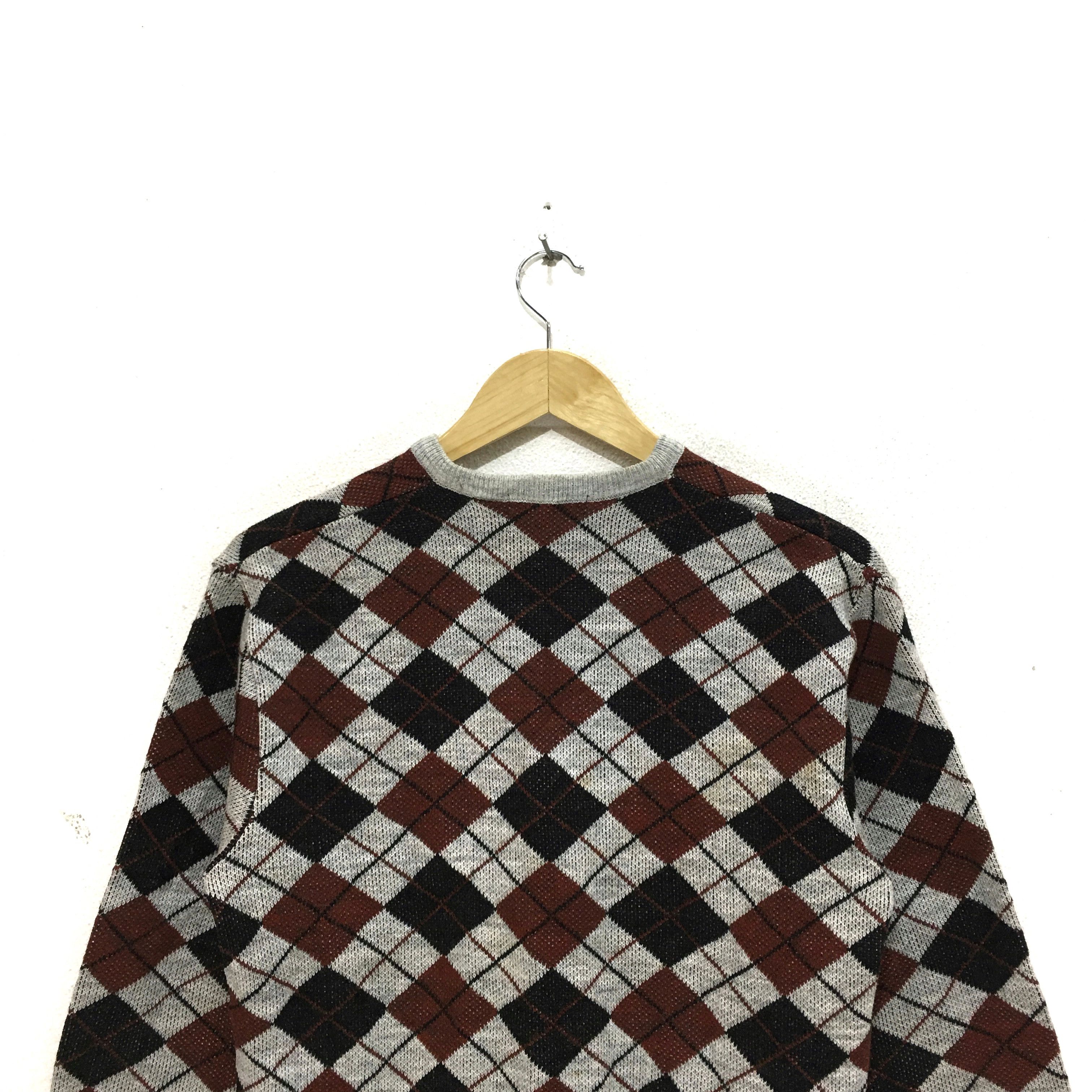 Japanese Brand × Vintage Vtg TASMAN TOKYO Nova Check Plaid Sweatshirt V Neck Sweater Size US M / EU 48-50 / 2 - 6 Thumbnail